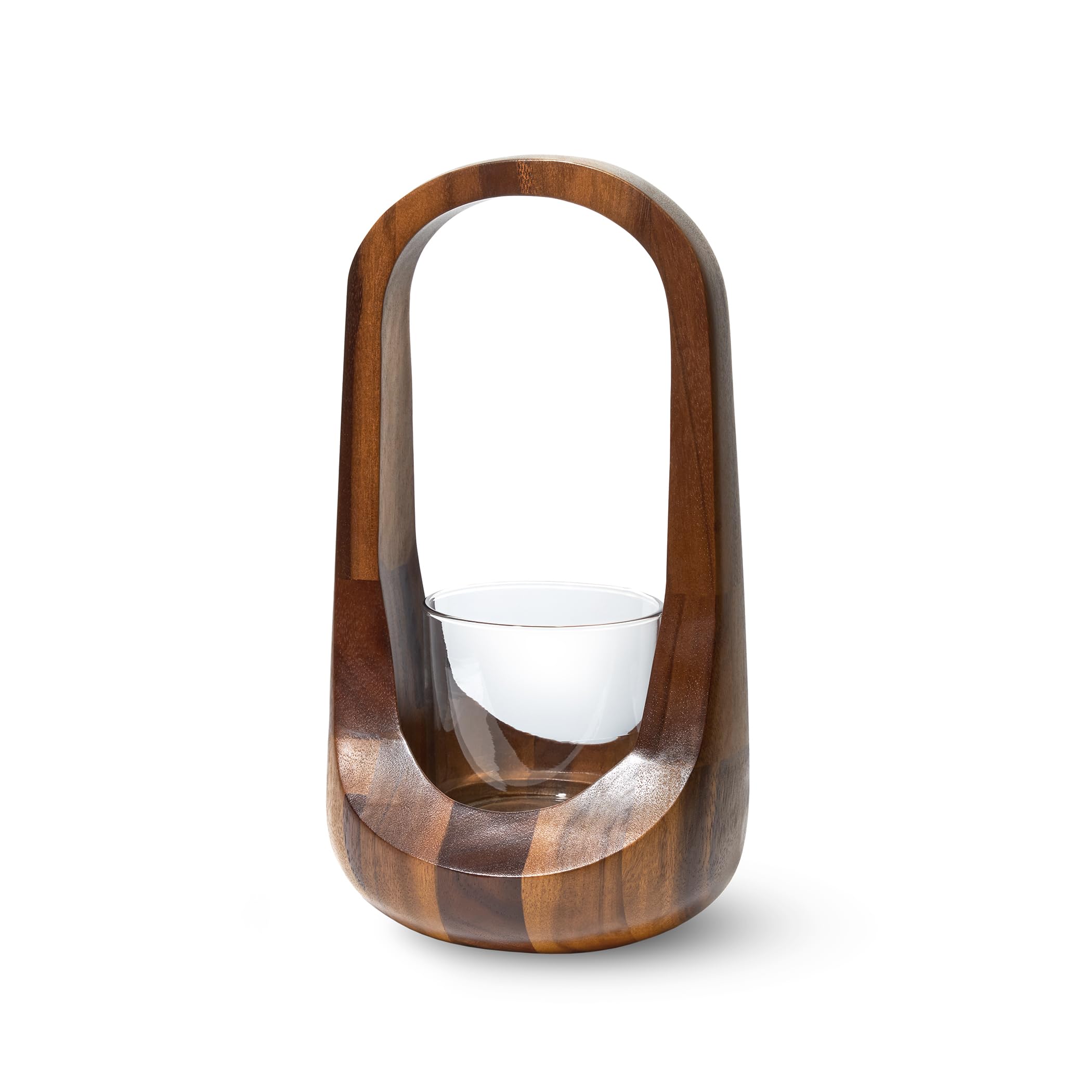 Amazon.com: Nambé Classic Lantern – Acacia Wood Frame with Glass