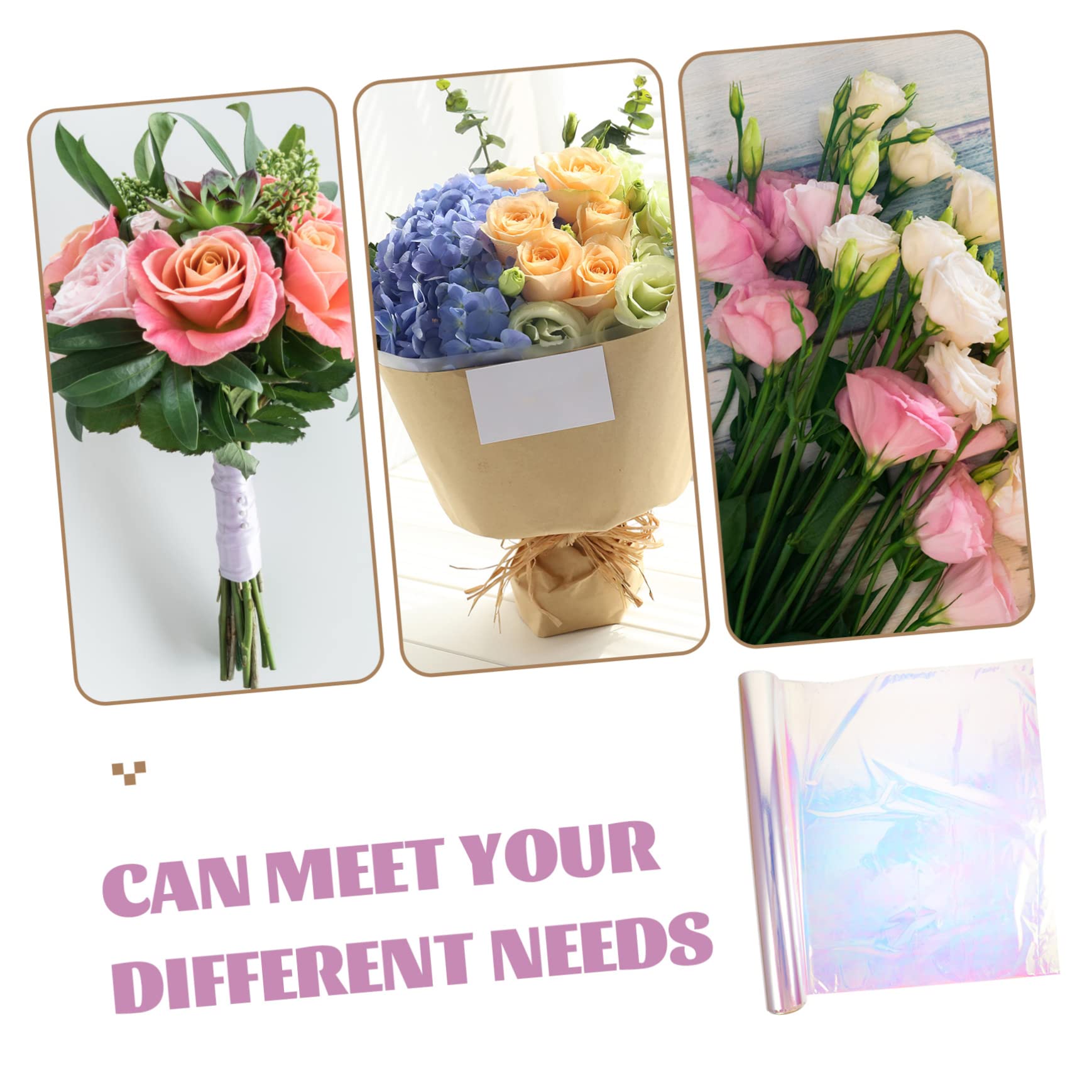 KOMBIUDA 2 Rollos Papel De De Flores Brillantina Material De Embalaje Floral Decoración Estrella Guirnalda Películas De Embalaje Boda Decoraciones Almacenar Artificial Película