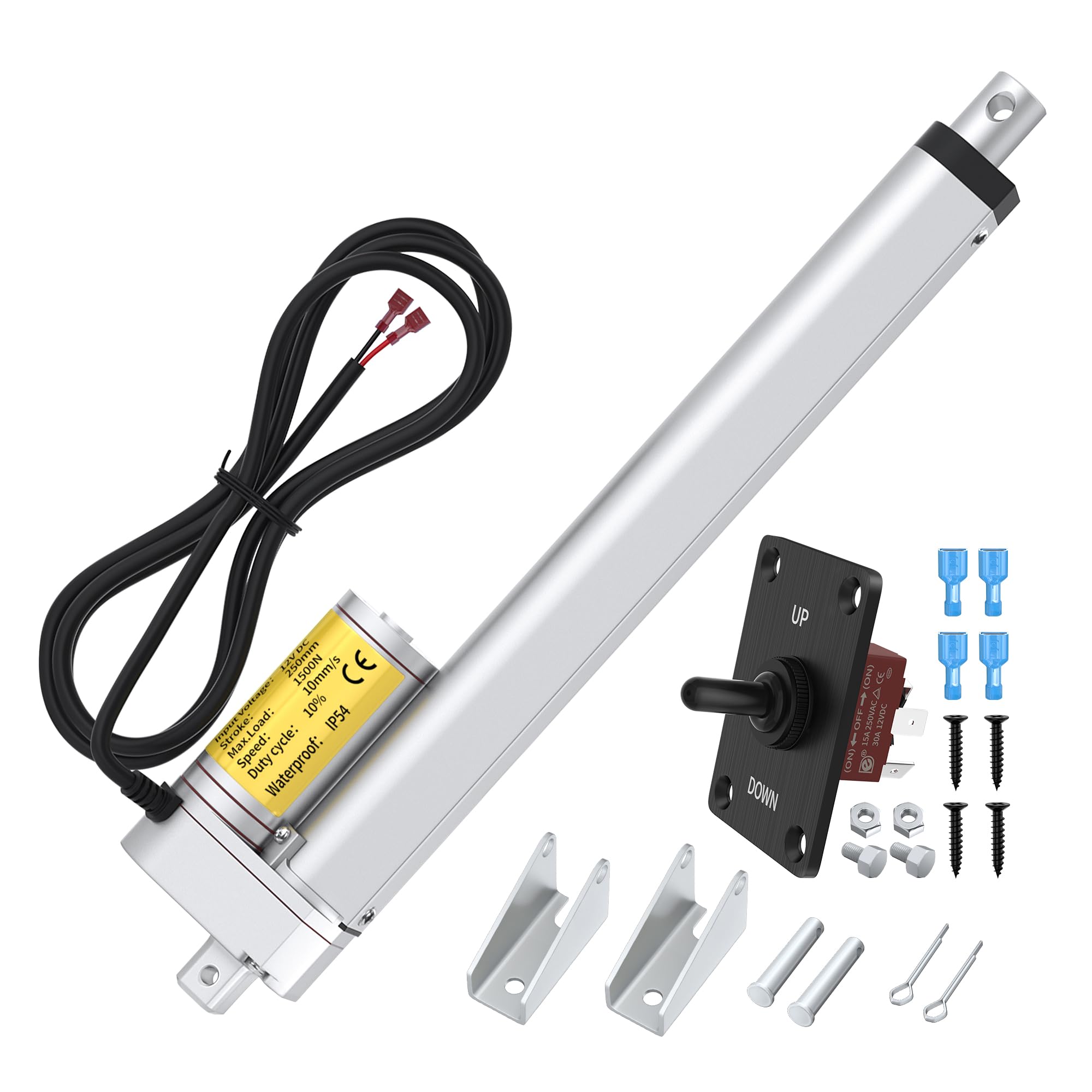 RVMARINEPAT 8 Inch 12v Linear Actuator, 330lb Thrust, High Speed 10mm/s Heavy Duty Linear Motion Actuator 12V with Manual Controller for Industrial Use — Amazon image 8