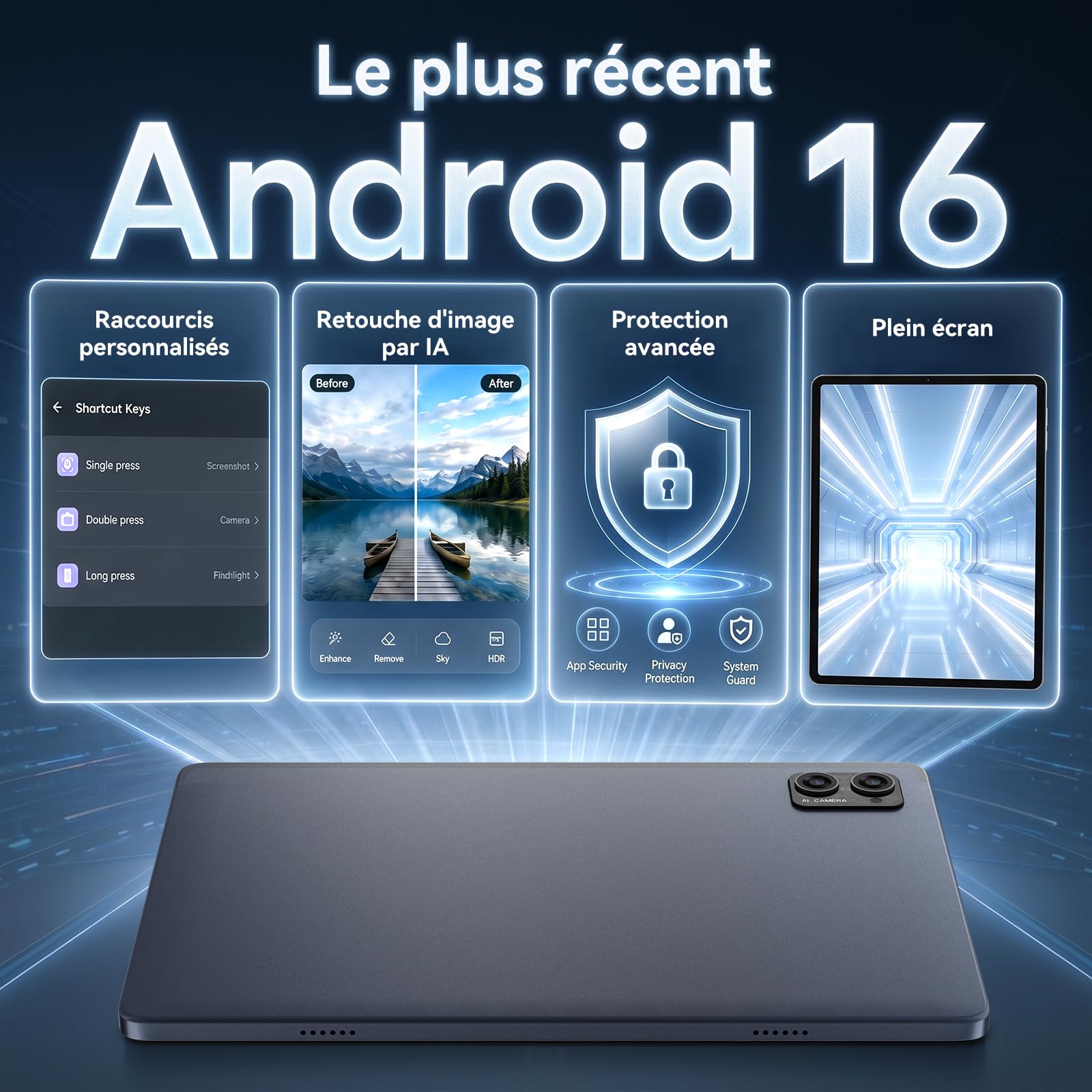 TABWEE Tablette avec Clavier, 24 Go+ 256 Go, Android 16, Octa-Core