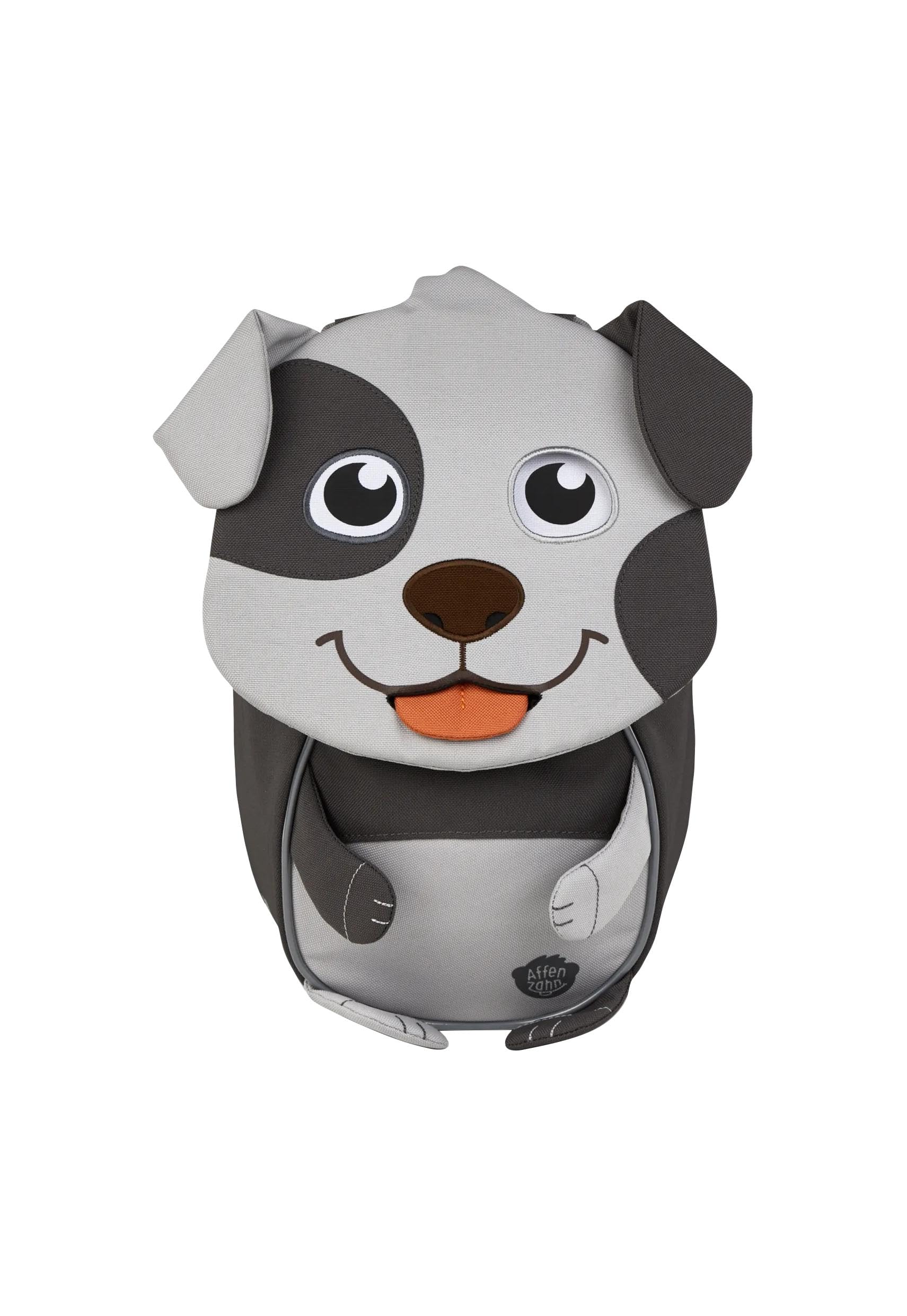 Affenzahn zaino per bambini Amico Piccolo Cane - Grigio | Ergonomico per bambini da 1 a 3 anni con dettagli riflettenti, linguetta e targhetta per il nome per l'asilo
