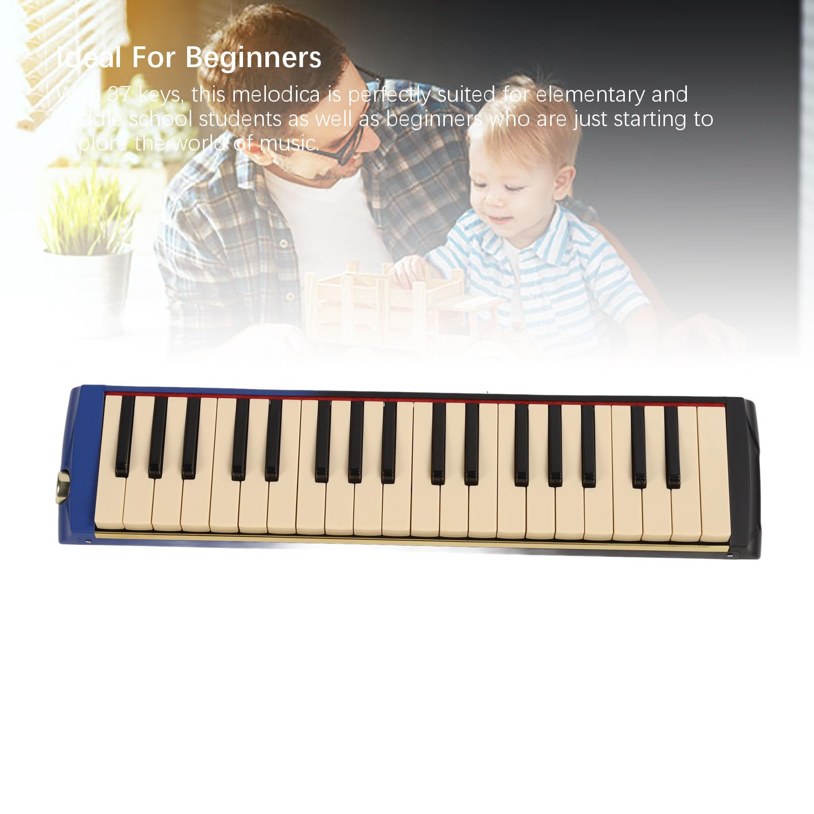 RIZGHWOY 37-klawiszowy Instrument Melodica z Ustnikiem, Profesjonalne Wykonanie do ćwiczeń Muzycznych i Występów na żywo