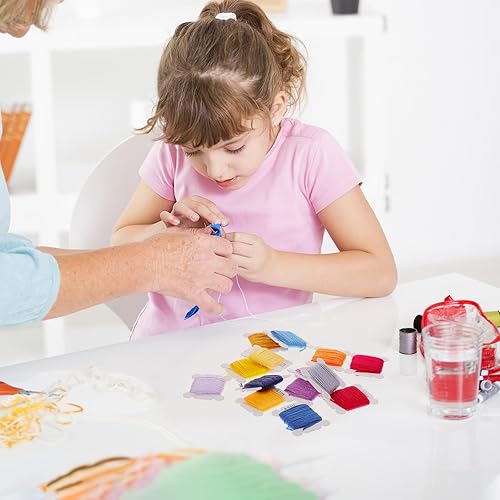 Miniatura 7 de EXCEART Kit de hilo de bordar, 1 caja, hilo de punto de cruz, 80 colores, pulsera de la amistad, manualidades, hilo de hilo de cruz, kits de punto