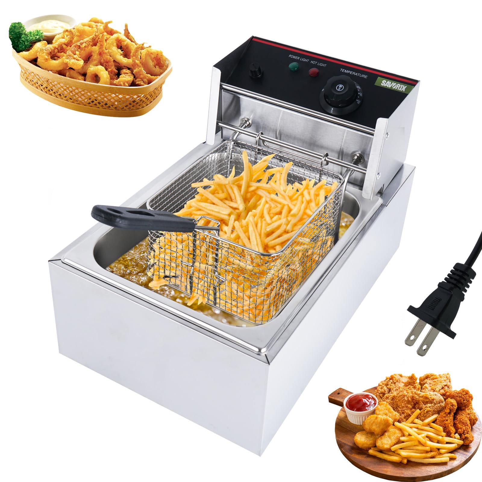 Amazon.co.jp: Savorix 電気フライヤー 業務用 油揚げ機 6L大容量 温度 