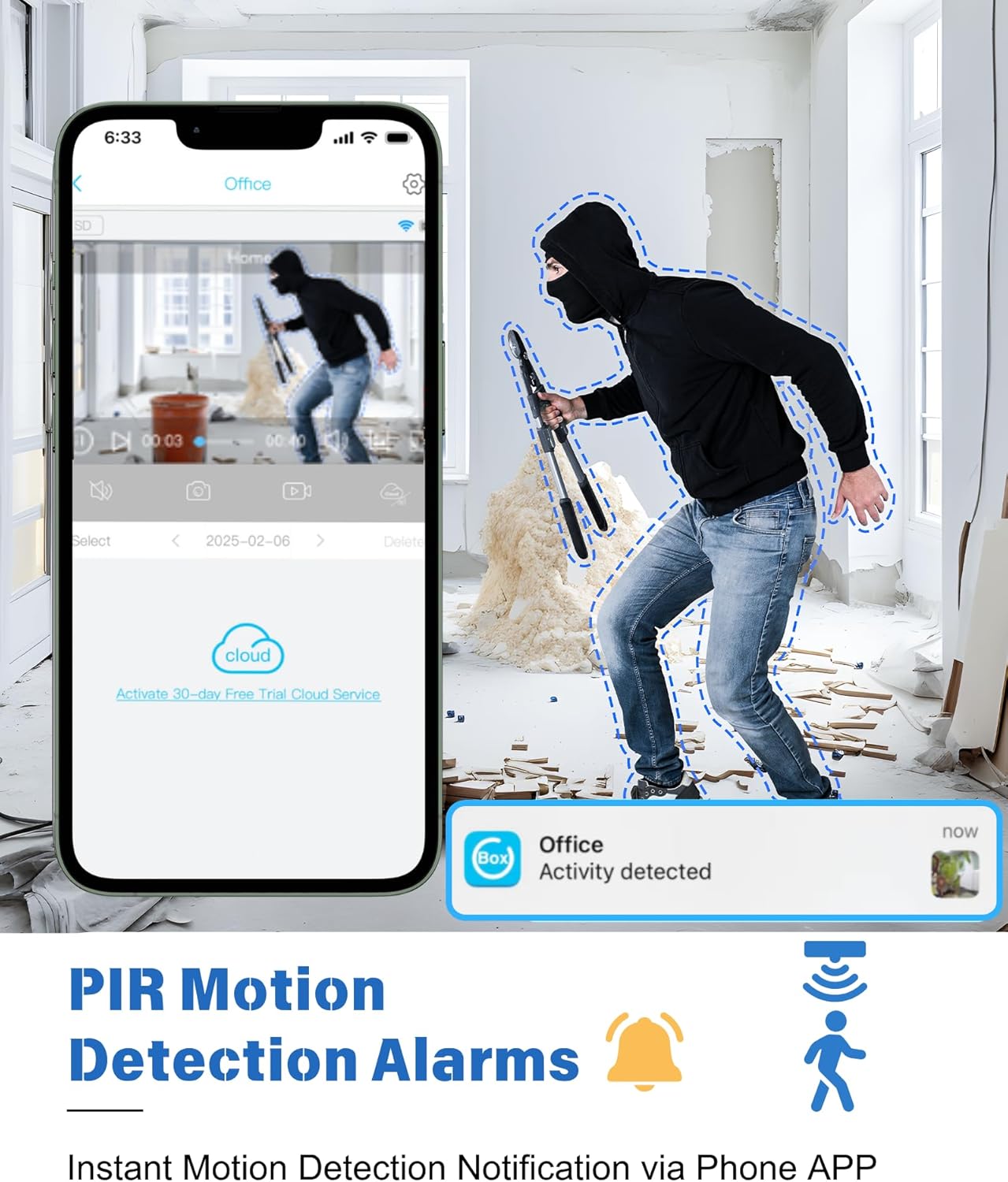 4G LTE Cellular Security Camera –2K HD No Wi-Fi Needed Wireless Indoor Cameras with SIM Card, Night Vision, AI Motion Detection, Battery Powered for Cabin, RV, Barn,Off-Grid Use