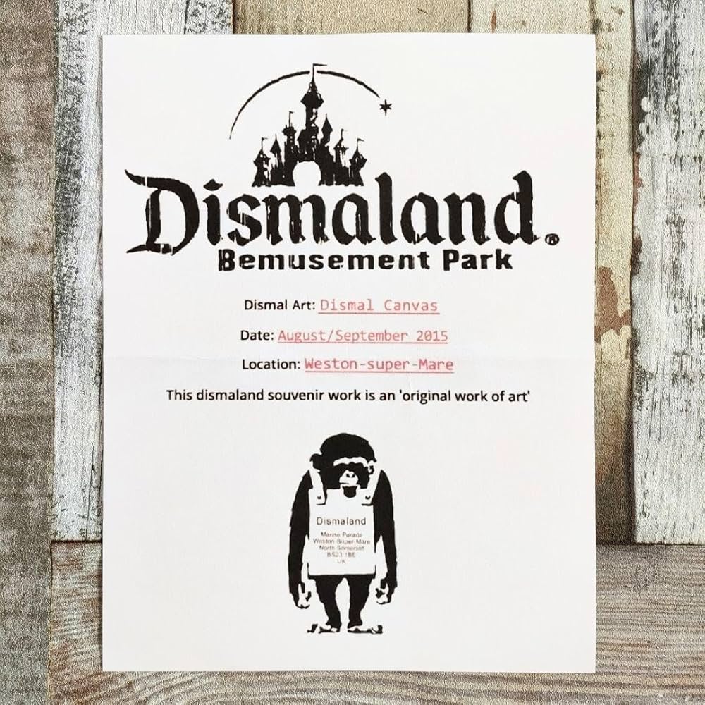 Amazon.co.jp: 額装済みですバンクシー ディズマランド banksy