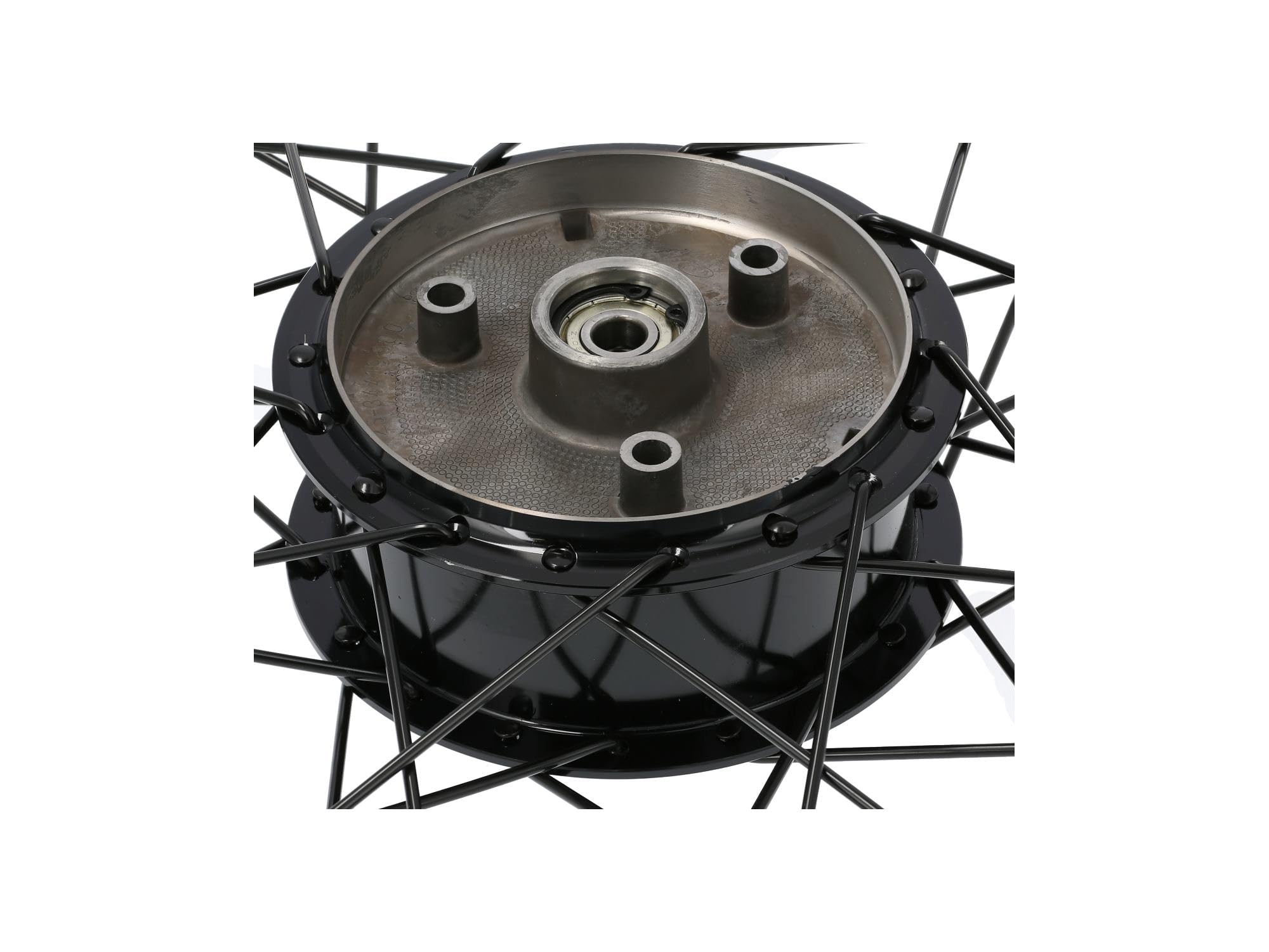 AKF Kompletne koło tuningowe z przodu 2,5 x 16" " felga aluminiowa + piasta i szprychy czarne + opony 80/80 Heidenau K63