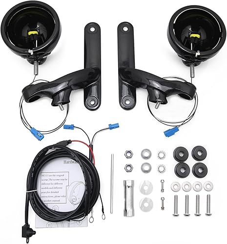 HAPPY-MOTOR Auxiliar luz de paso cubierta de la lámpara antiniebla soporte de la vivienda para Harley Street Electra Glide Road King Led 4.5 ''