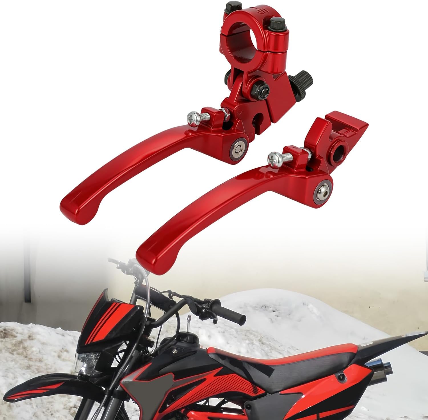 Motorrad-Kupplungsbremshebel klappbarer Kupplungsbremshebel f r 22 mm Lenker 110 cc 125 cc 140 cc TTR 125 cc SSR125 Pit Bike Dirt Bike Rot