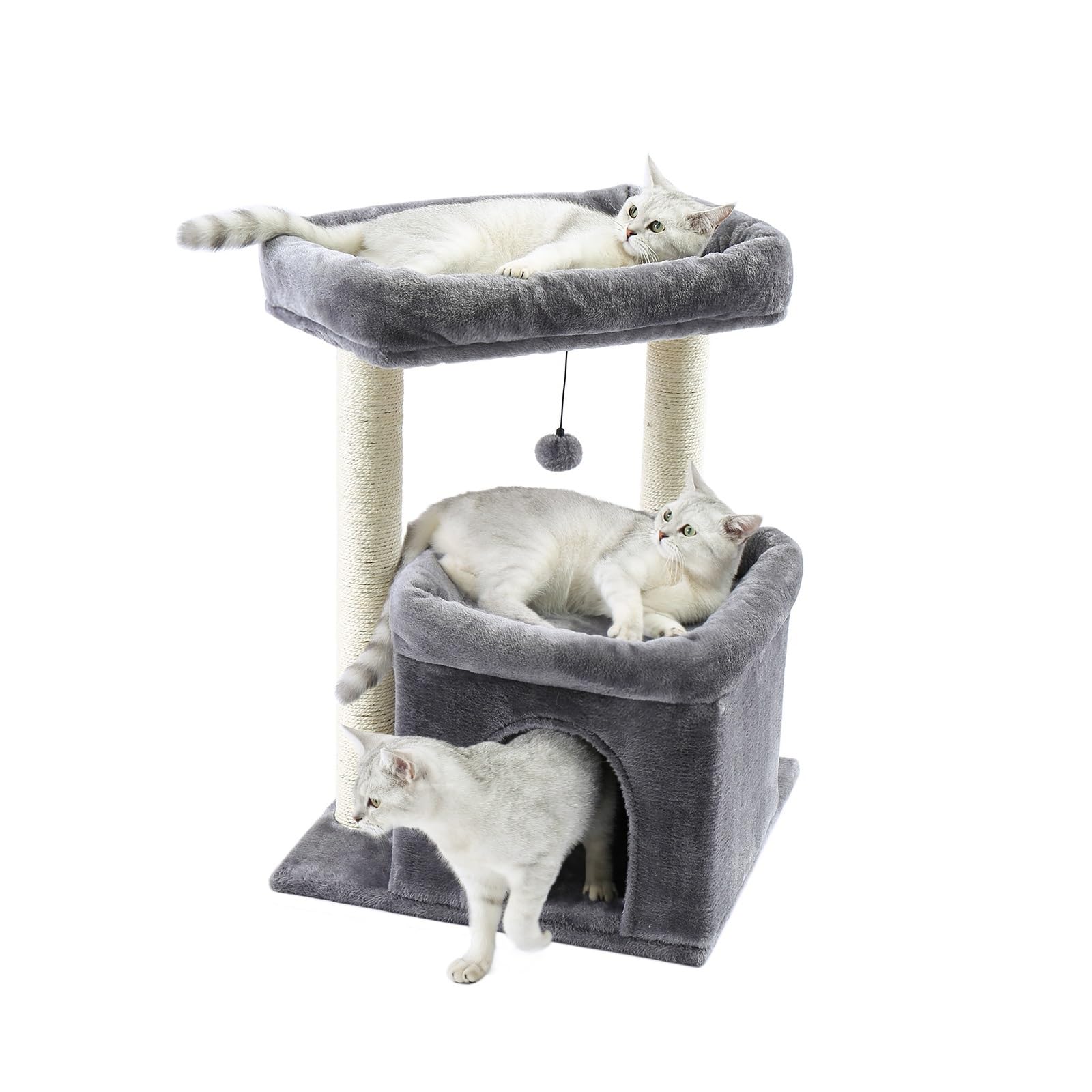 Maison pour chat confortable avec boule suspendue pour salon moderne