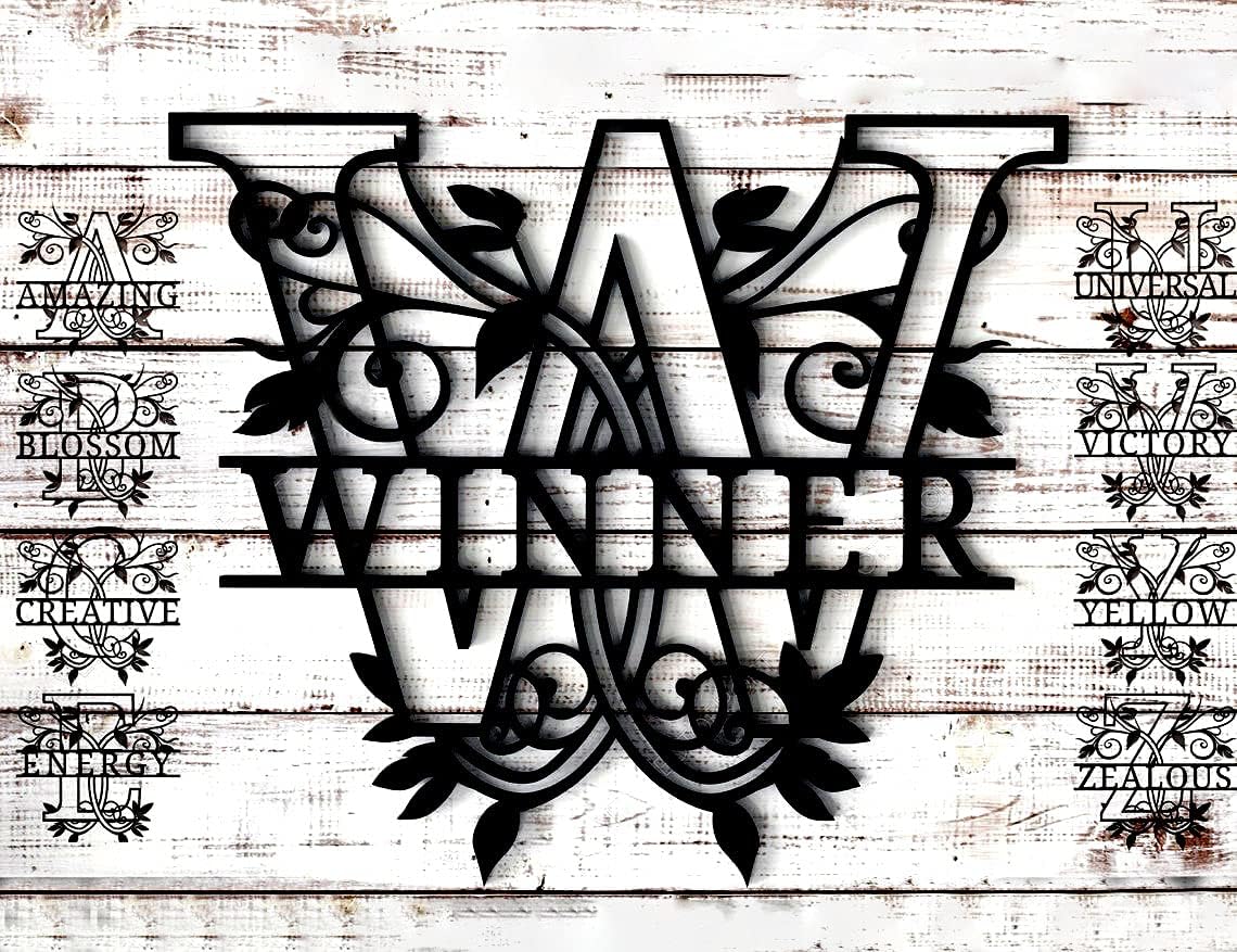 Custom Name & Initial - Premium Series - Baby Boy - Metal Wall Decal Nursery for Home Bedroom Children Letter B