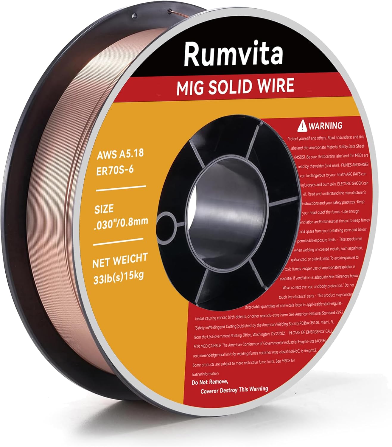 Mig Welding Wire - ER70S-6 .030"(0.8 mm)- 33 Pound Spool - Mild Steel MIG Solid Welding Wire,Low Splatter and High Levels of Deoxidizers