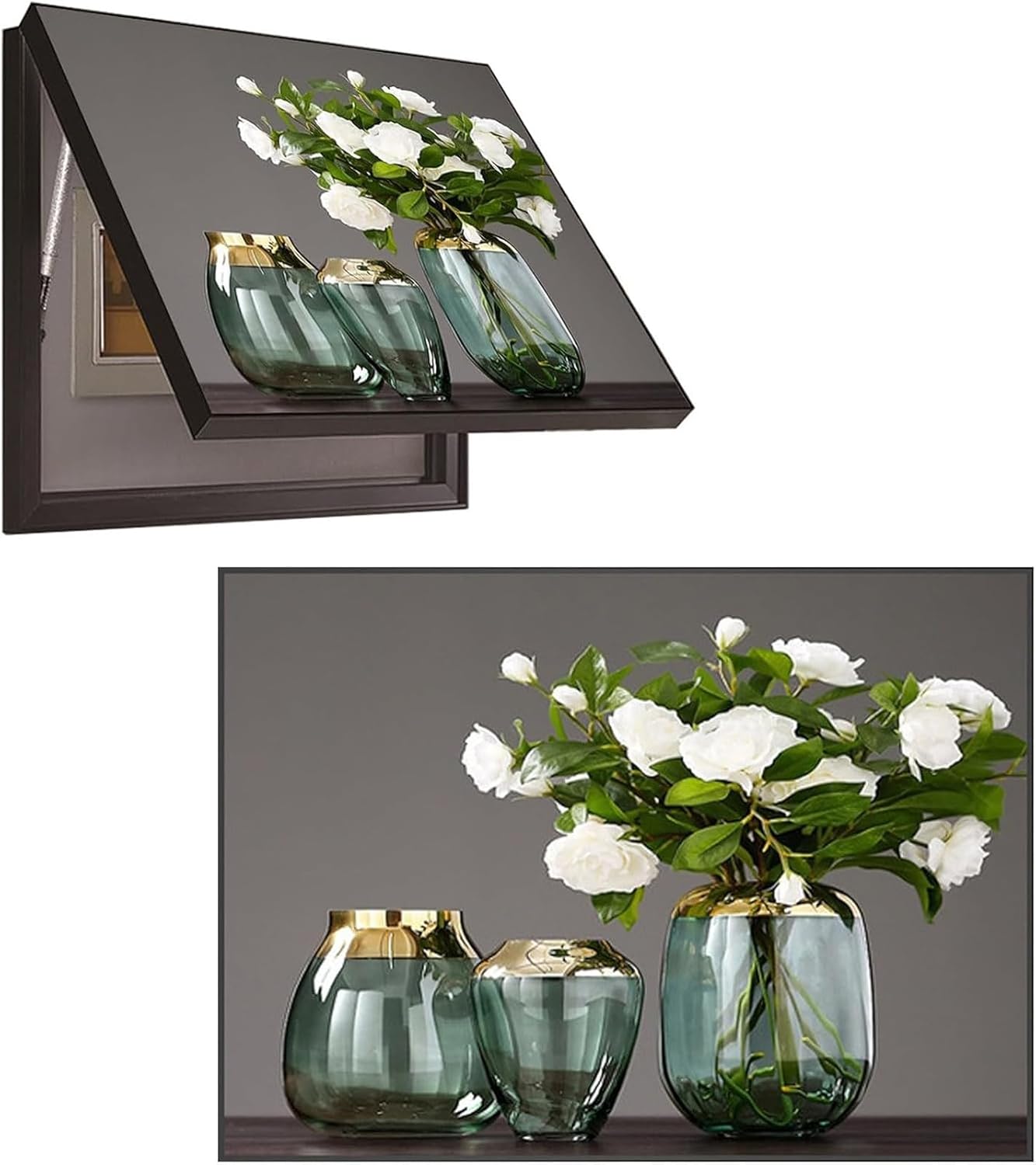 Decorative Painting Distribution Box, Electrical Panel Cover, Switch Box Cover, Electric Meter Counters Decoration Cover Hide Paintings, with Hydraulic Rod Supports(X,50 * 40cm)