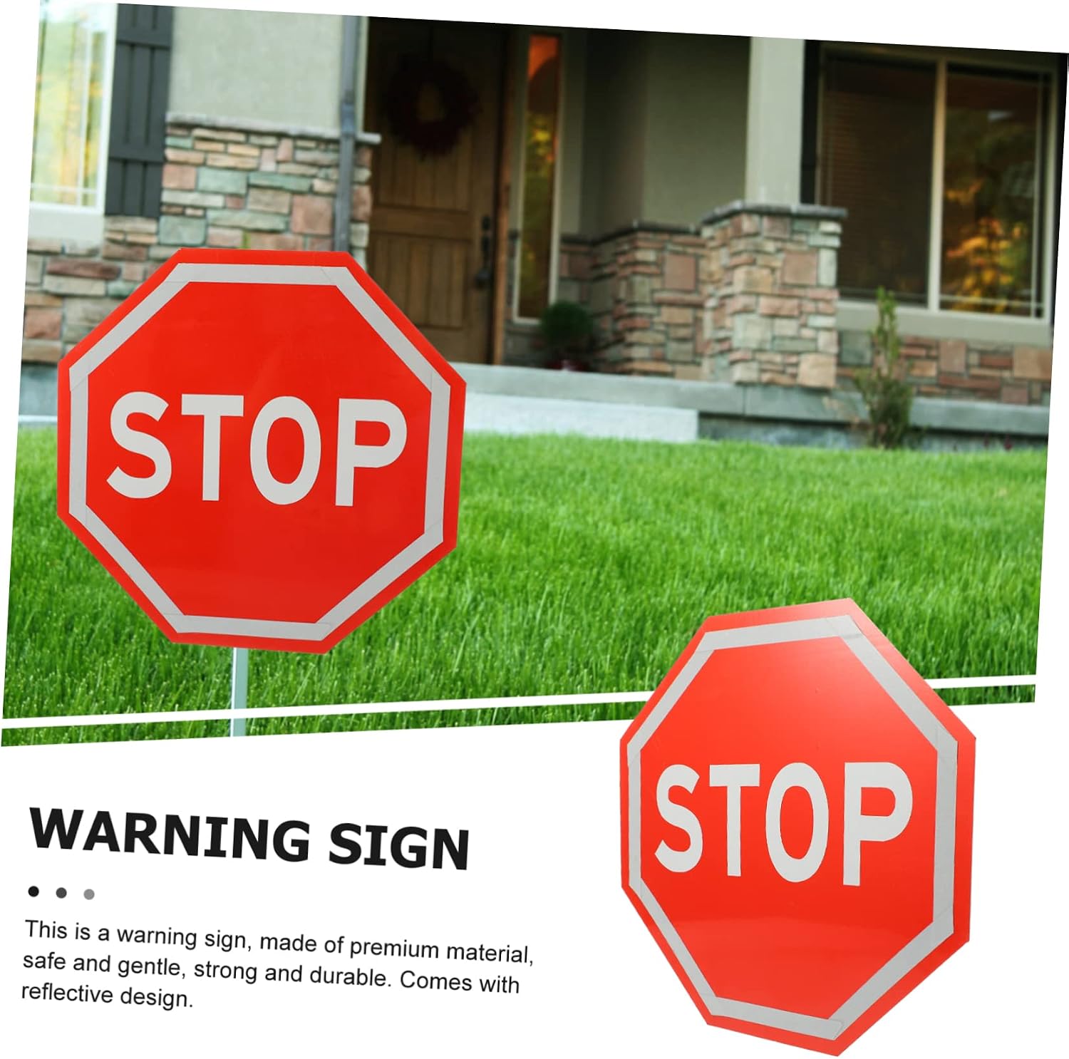 Octagonal Traffic Warning Sign Board Reflective Aluminum Plate Red