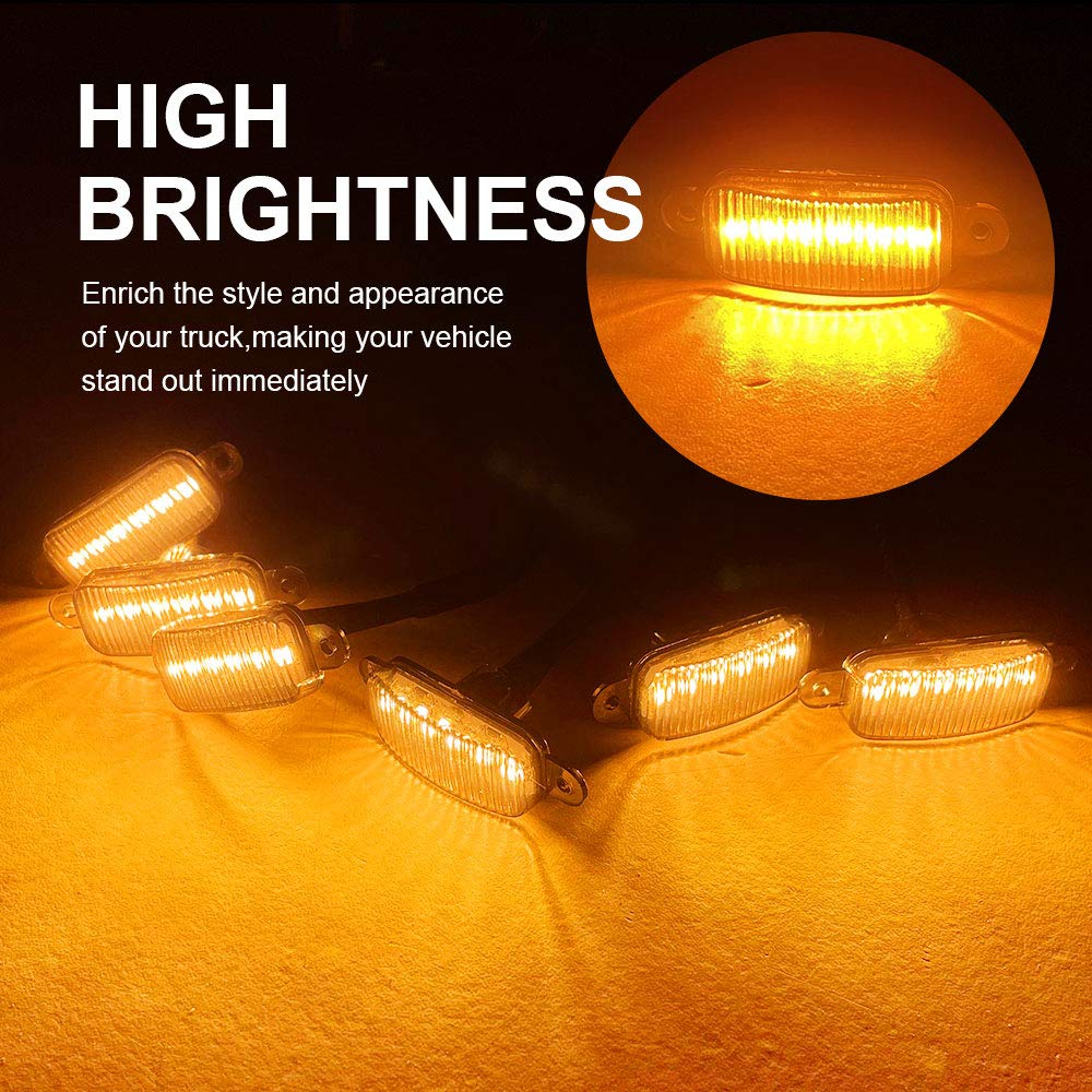 6 LED 18W Ambra Griglia anteriore per auto Luci di avvertimento Ambra Luci di marcia diurna DRL Copertura paraurti anteriore Lampada adatta per SUV Fo-rd F-150 Raptor 2014-2020 Impermeabile