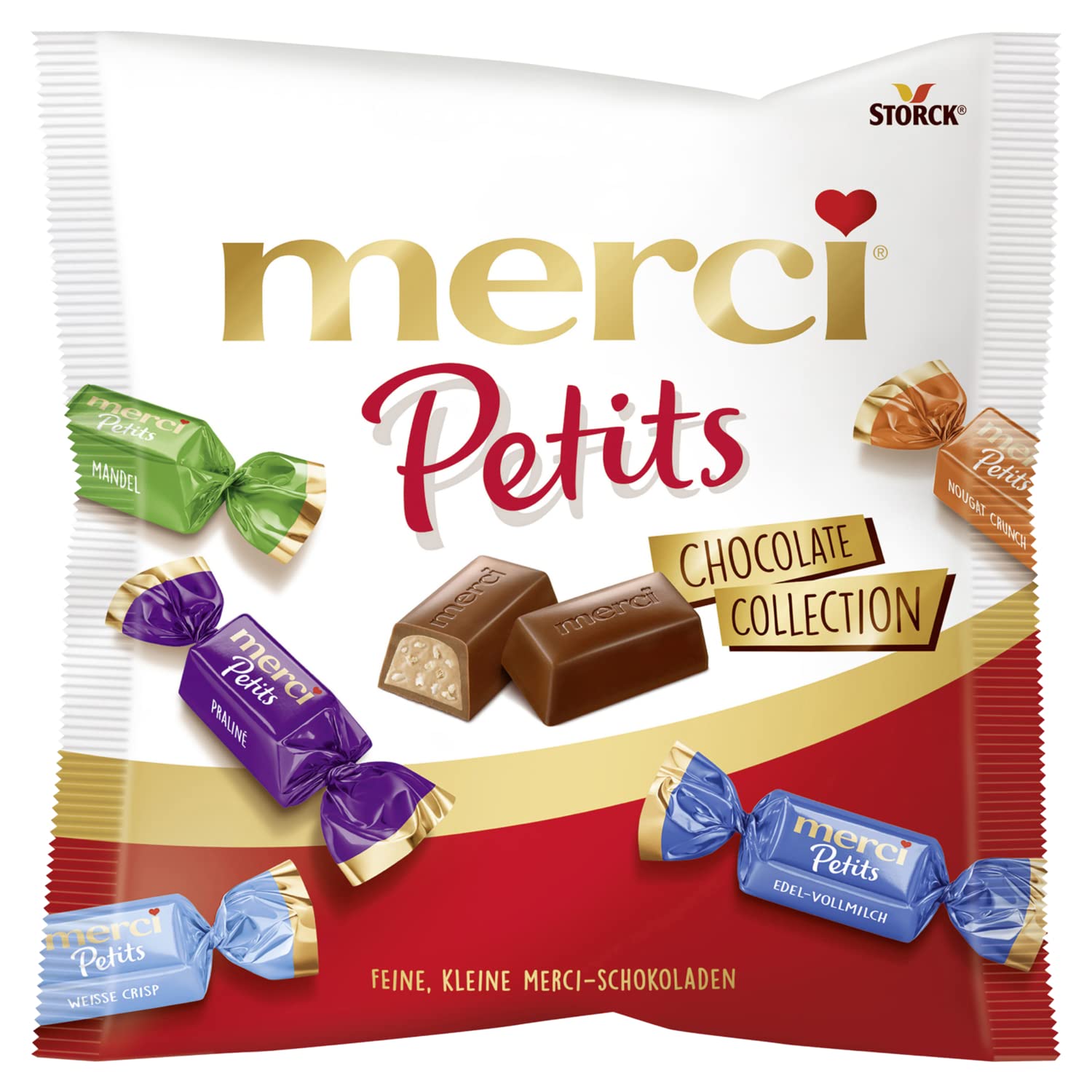 merci Petits Chocolate Collection – 12 x 125 g – mieszanka niewypełnionych i wypełnionych czekoladowych specjałów