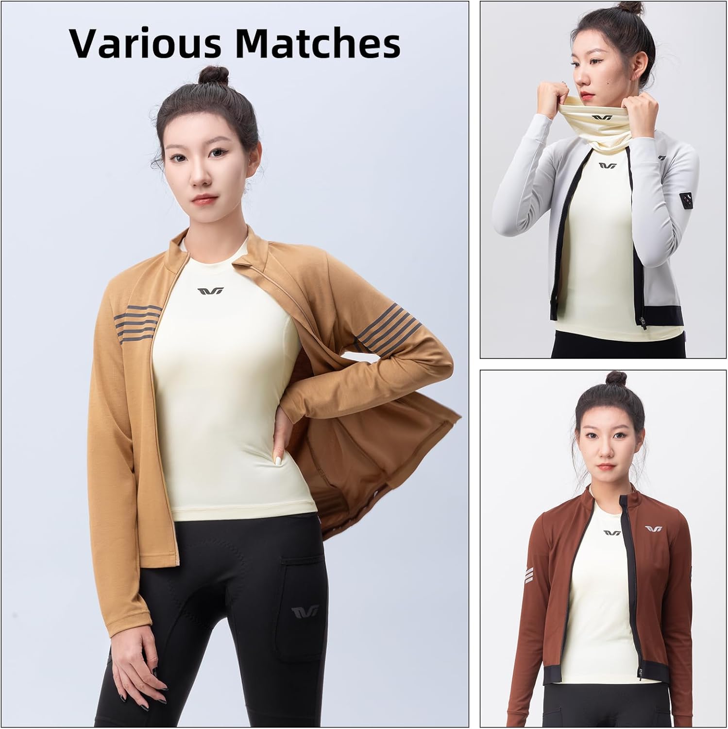 ROCKBROS Women’s Thermal Shirts Winter Cycling Long Sleeve for Women Fleece Lined Base Layer Underwear Suit Fitted Tops - Image 5