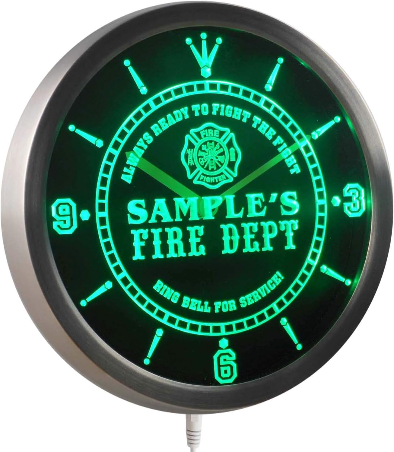 AdvPro ncqy-tm Name Personalized Custom Firefighter Fire Department Neon Sign LED Wall Clock
