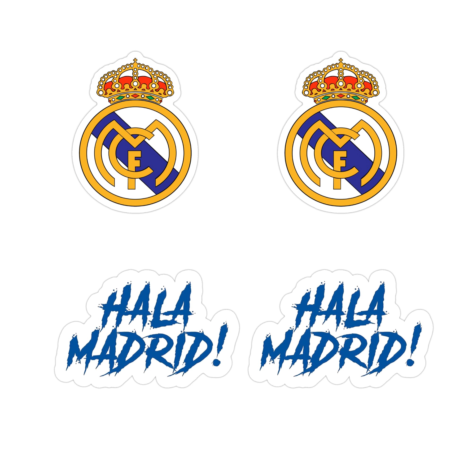 Real Madrid Football Club Stickers Pack of 4 - for Laptops, Water Bottles, Cars, and Bikes Merchandise Accesories. Size : 3 Inch x 3 Inch-image-49