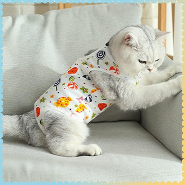 Foto 6 de 7 de Traje de recuperación para gatos, mameluco postoperatorio, alternativa de