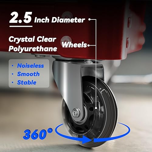 Miniatura 23 de Rolling Creeper - Asiento de garaje para hombres, taburete mecánico acolchado con bandeja de herramientas de almacenamiento para garaje, taburete