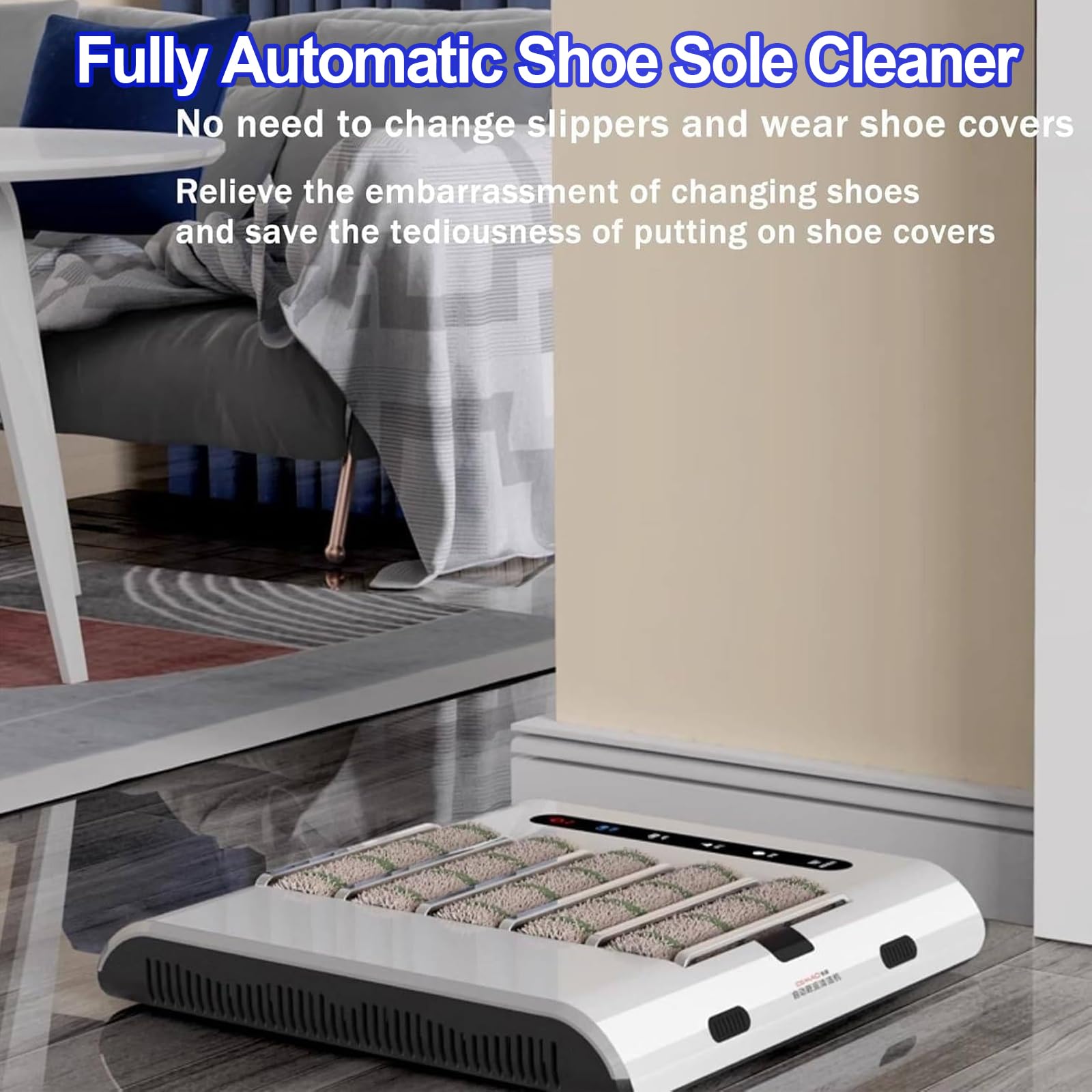 Limpiador de suela de zapatos, inducción inteligente, limpieza sin agua de 500 rpm, succión de 1000 Pa, toallita 5s, para casa, oficina, hotel, zapatillas de tacón