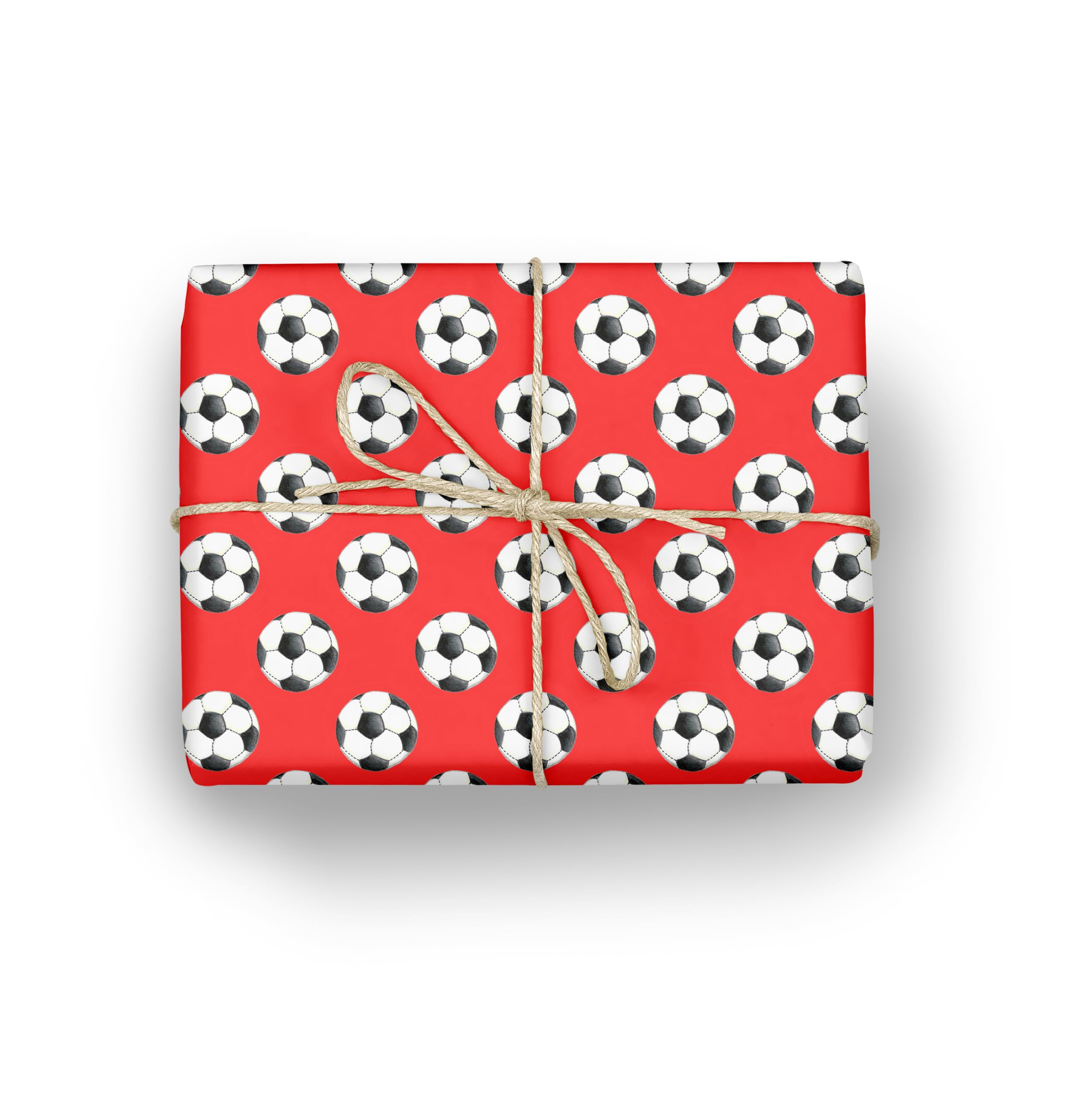Red football wrapping paper, footy gift wrap