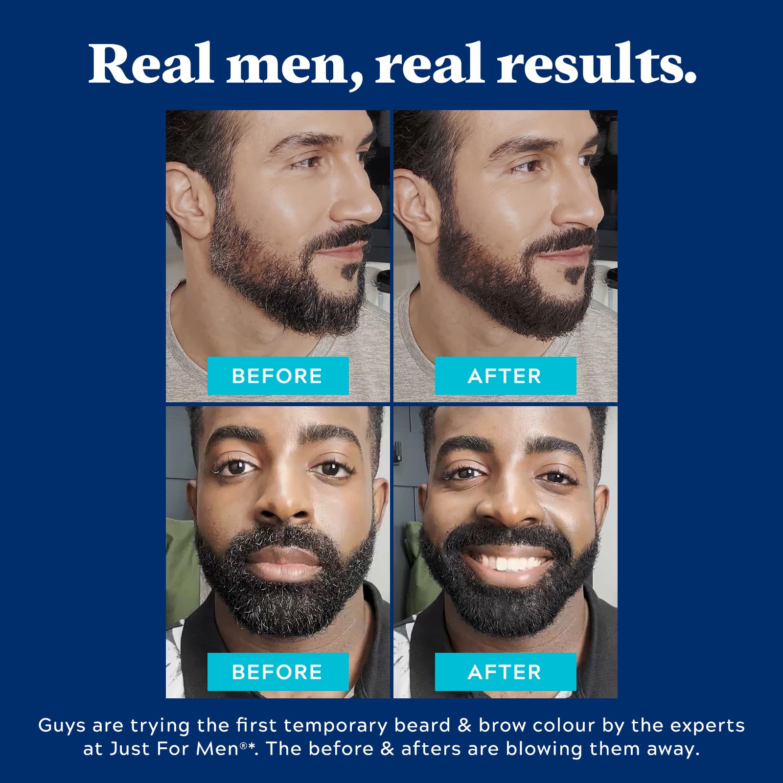 Just For Men Pędzel do brwi i brwi w ciągu 1 dnia do natychmiastowego zakrycia siwych włosów, pędzel, mycie, dla grubszego i dobrze zdefiniowanego wyglądu, prawdziwa czerń