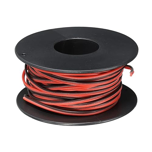 MECCANIXITY Alambre de calibre 28, 2 conductores, alambre de silicona paralelo de 28 AWG, alambre trenzado de alambre de cobre estañado, carrete de disponible en Yaxa Peru