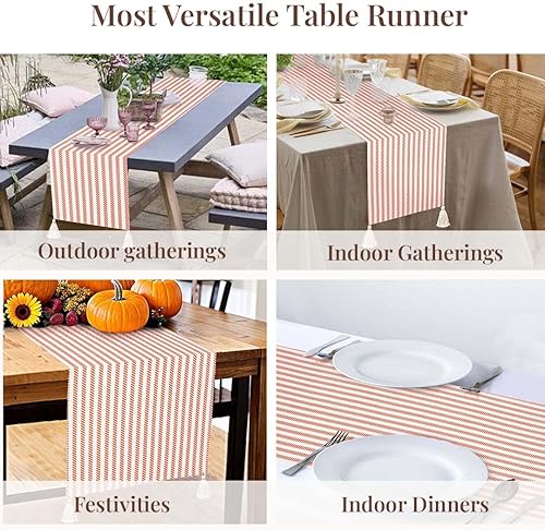 Miniatura 8 de Folkulture Camino de mesa  Camino de mesa de primavera de 72 pulgadas de largo para cocina  Camino de mesa bohemio para decoración de granja o