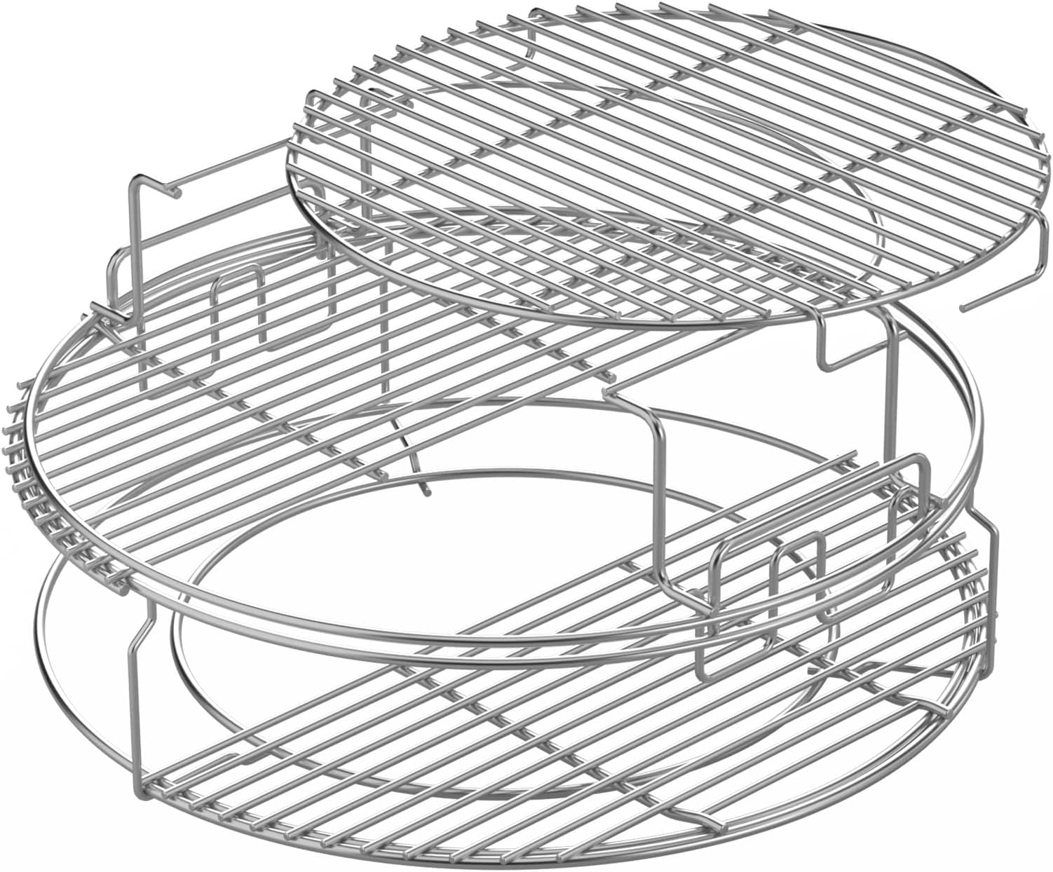 EGGspander Replacement Kit for Large Big Green Egg, 3 Tier 5 Piece Stainless Steel EGGspander Kit Multifunctional Cooking BBQ Grill with Removable Expansion Rack Replacement Kit