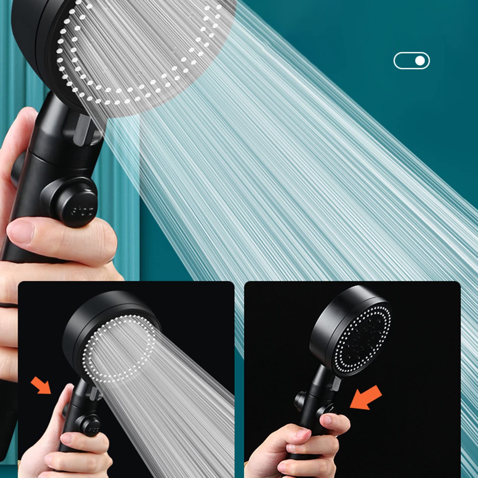 Cabezal de Ducha con 5 configuraciones de Modo, Cabezal de Ducha Grande de Lujo con rociador de Mano, Cabezal de Ducha de Alta presión para baño