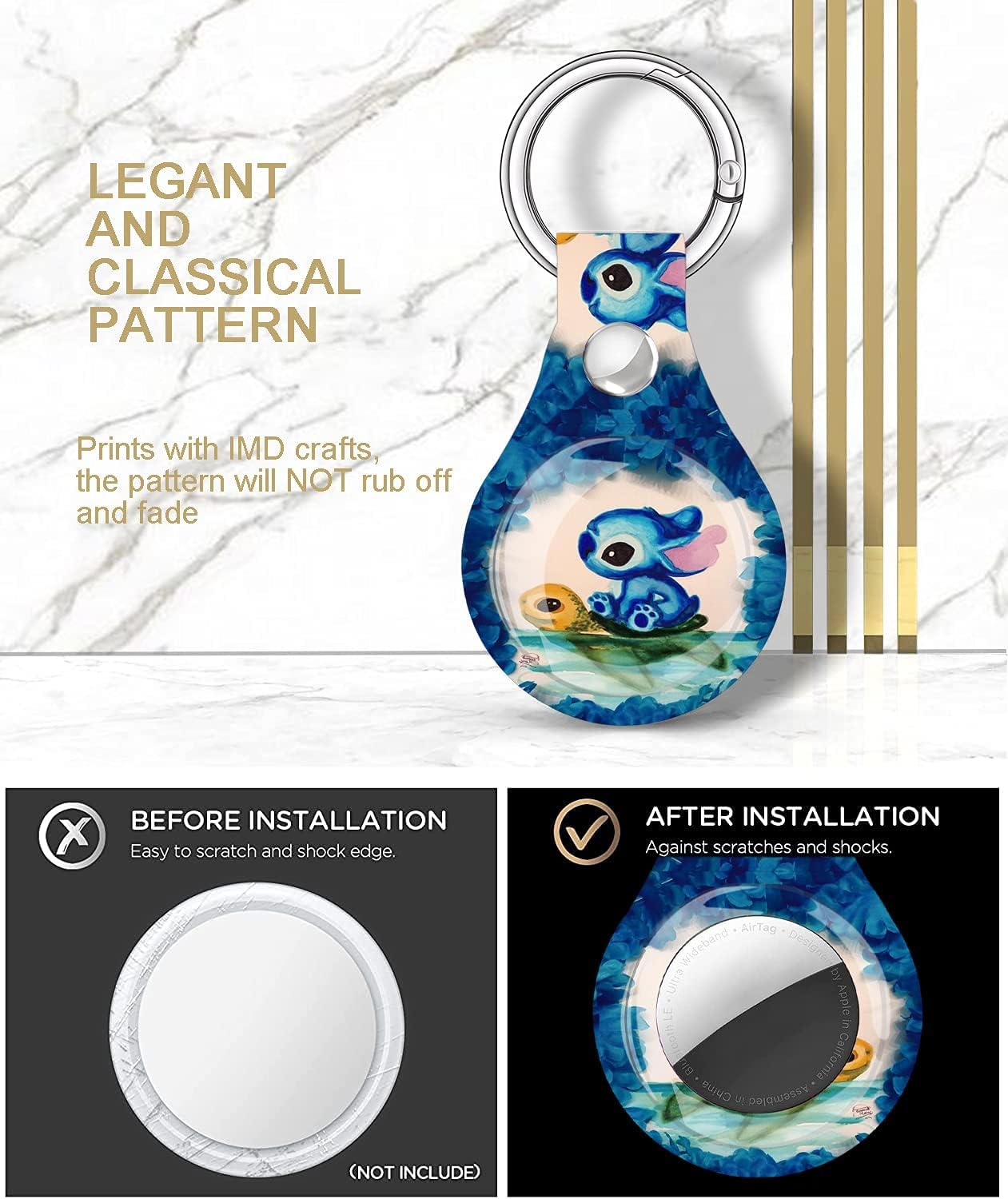 case for airtags holder cute air tags case cover with anti lost keychain scratch resistant protective airtags case for apple tracker key finder 20