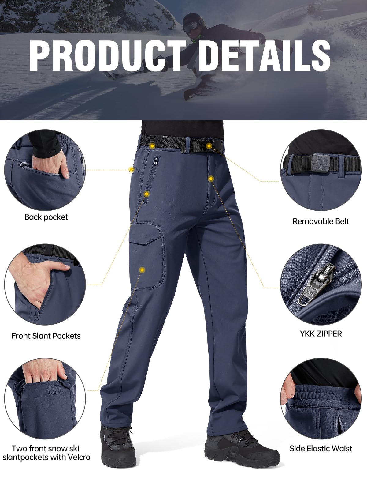 FREE SOLDIER Waterdichte Wandelbroek voor Mannen Thermische Fleece Gevoerde Softshell Overbroek Wandelbroek Winter Outdoor Tactische Jacht Broek (Legergroen, 33 Lang FREE SOLDIER Waterdichte Wandelbroek voor Mannen Thermische Fleece Gevoerde Softshell Overbroek Wandelbroek Winter Outdoor Tactische Jacht Broek (Legergroen, 33 Lang
