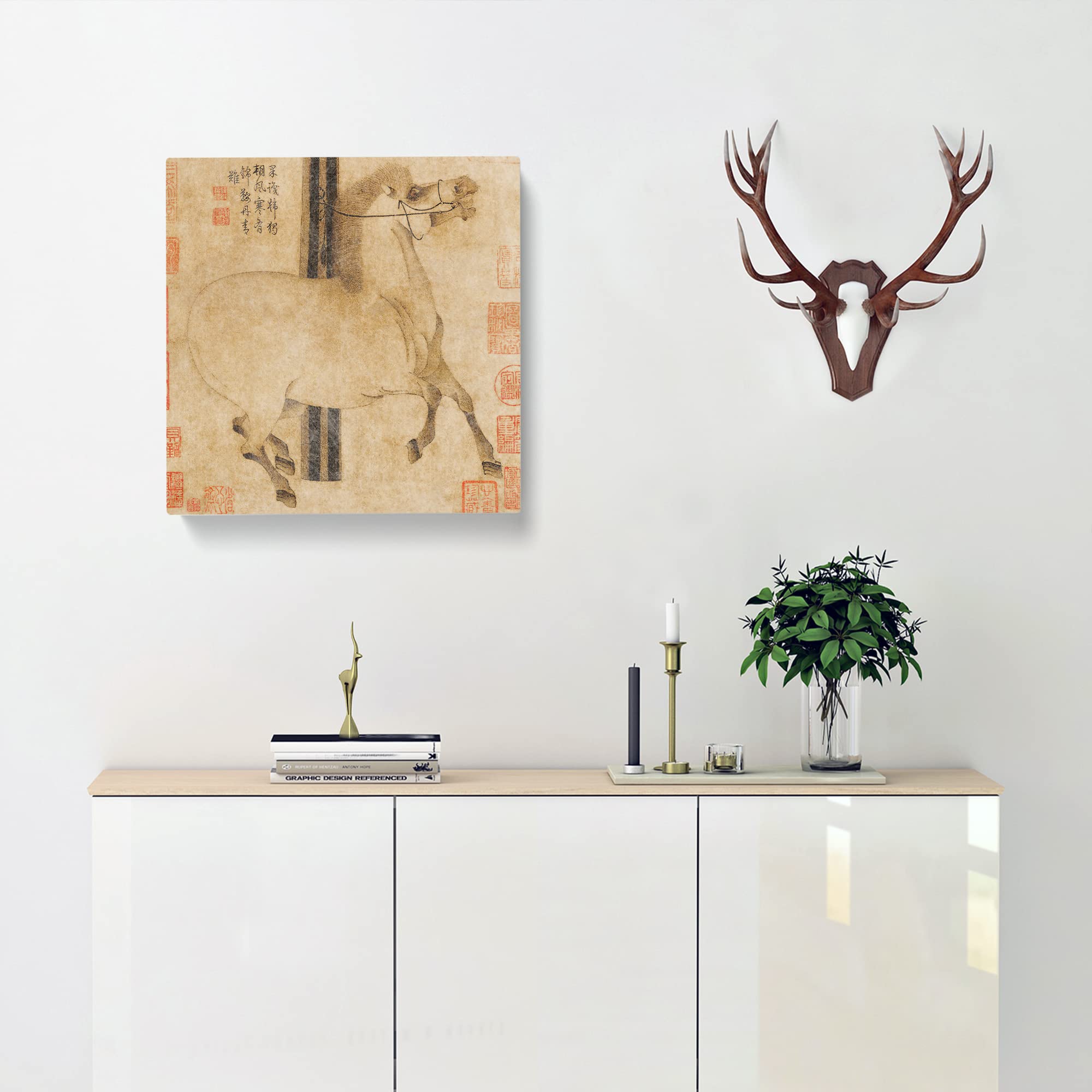 Horse by Bian Lu Canvas Print, Mixed, 35L x 35W cm - Image 2