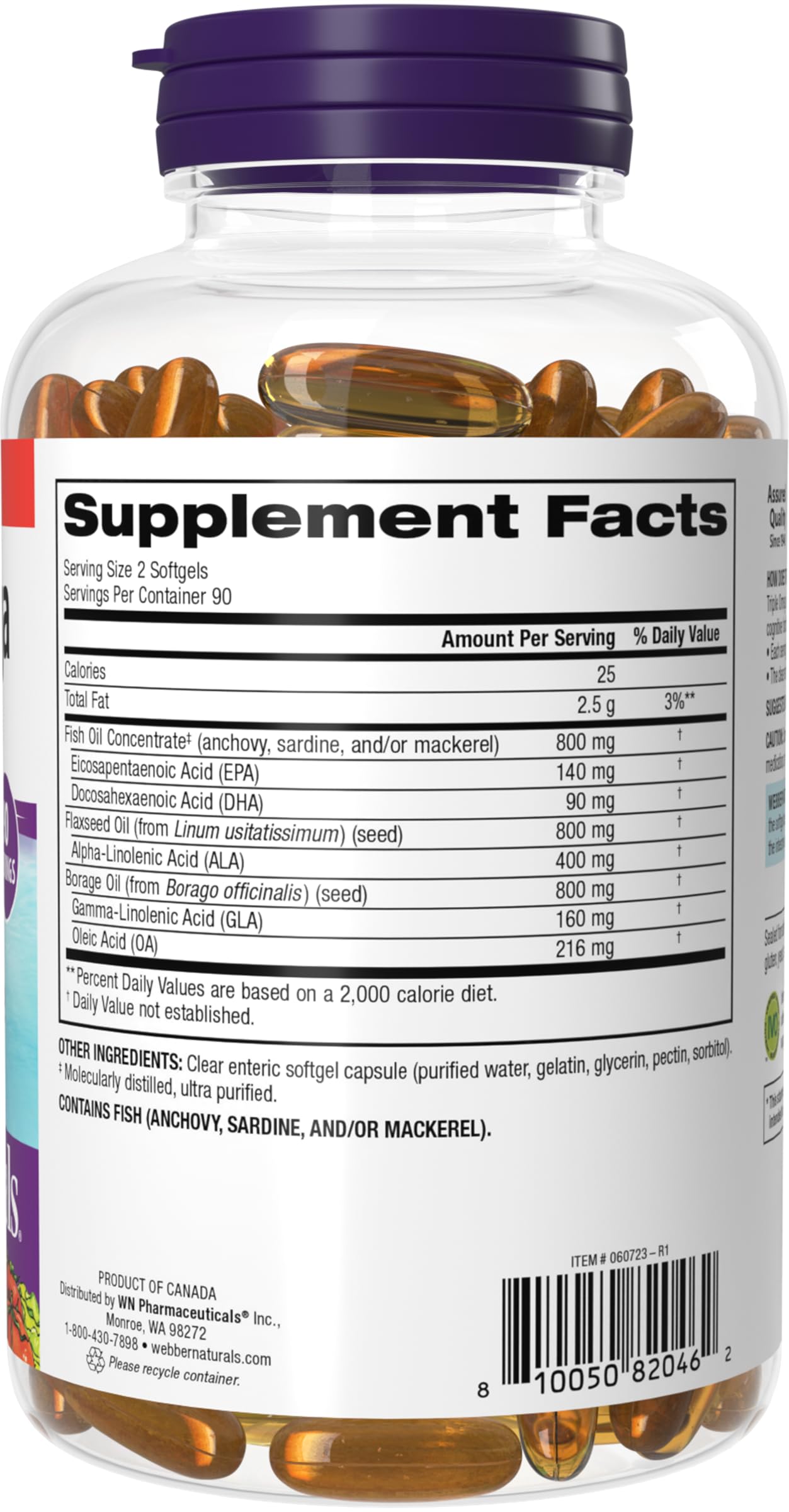 Webber Naturals Triple Omega 3 6 9 Fish Oil, 2400 mg, 180 Softgels — Amazon image 8