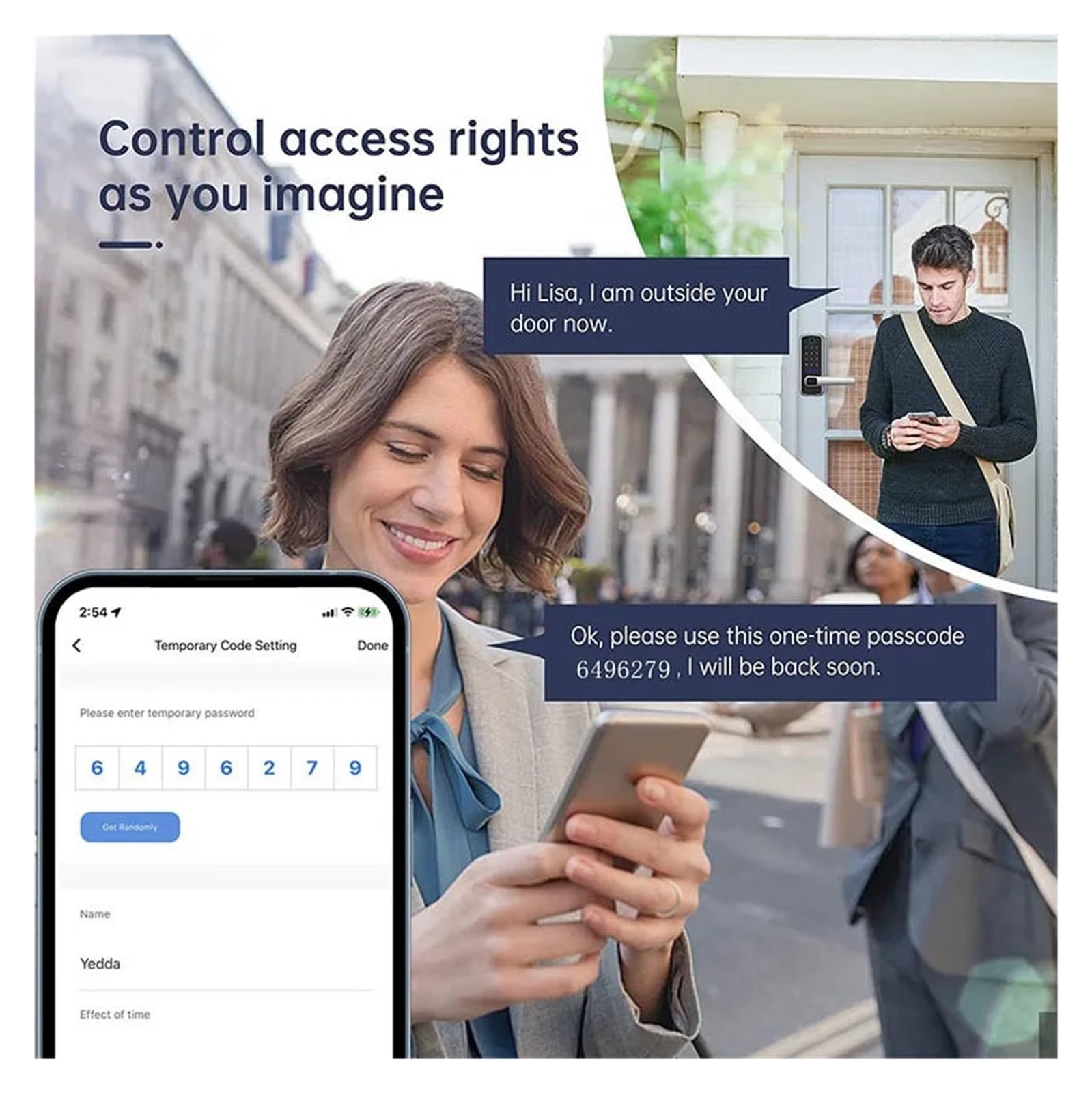 Tuya Wifi Zamek Do Drzwi Z Czytnikiem Linii Papilarnych Cyfrowy Elektroniczny Inteligentny Bezkluczykowy Domowego Zamka Kodem Wysoki Poziom BezpieczeńStwa(22x190R)