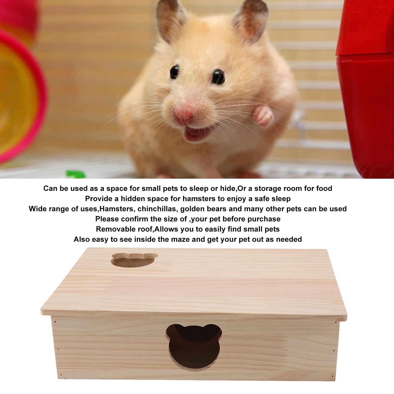 Wielokomorowy Domek dla Chomika Labirynt, Drewniany Domek Chomika z Tunelami, Akcesoria dla Myszoskoczk¨®w i Myszy
