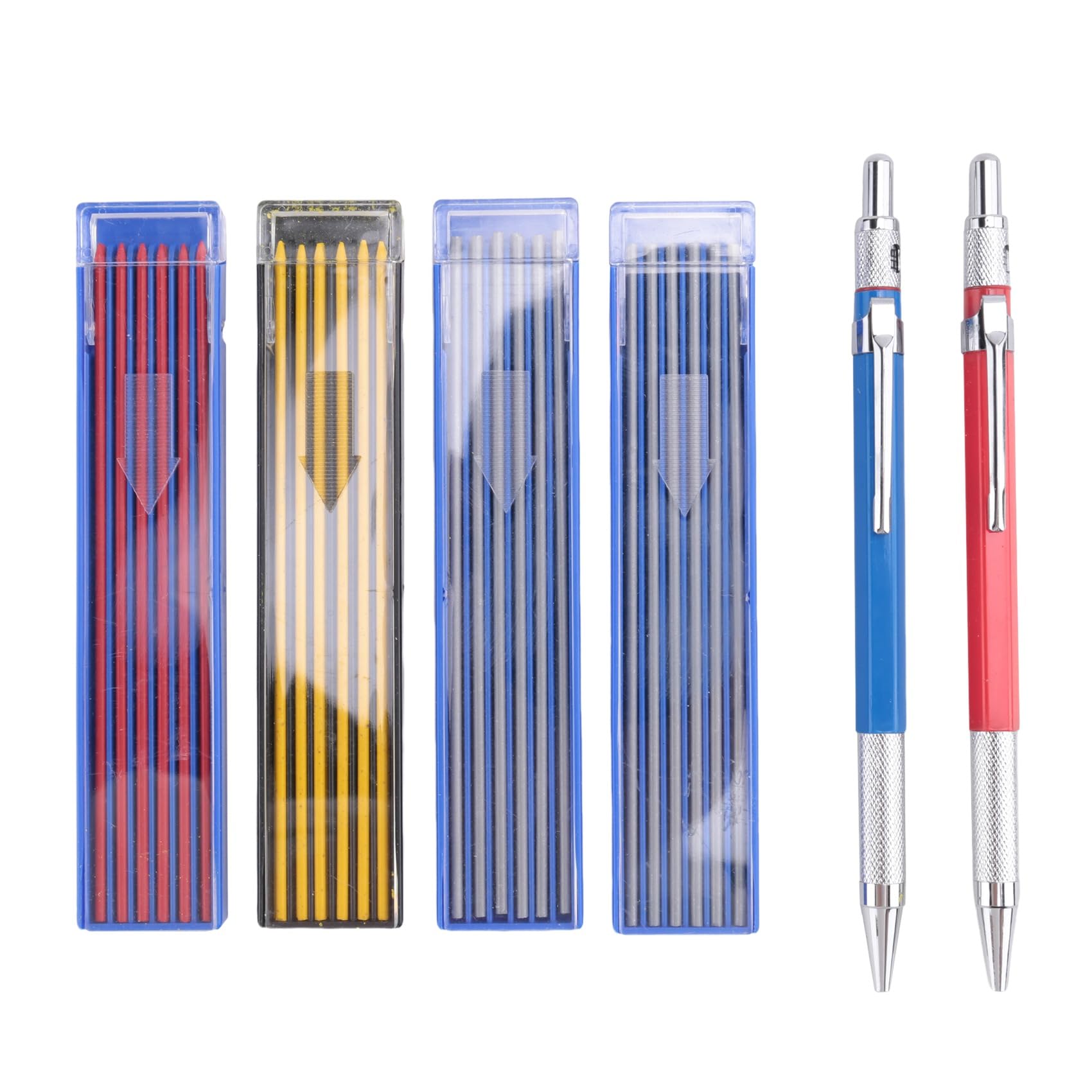 Littimoon 2Pcs Welders Pencil Round Refills Pencils with Metal Welding Marker for Tube Pipe Fitter/Welder