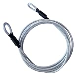 4FT 5mm Security Cable Lock,Braided Steel Vinyl Coated Safety Cable Luggage Lock,Flexible Steel Cable Security Wire Rope Double Loop