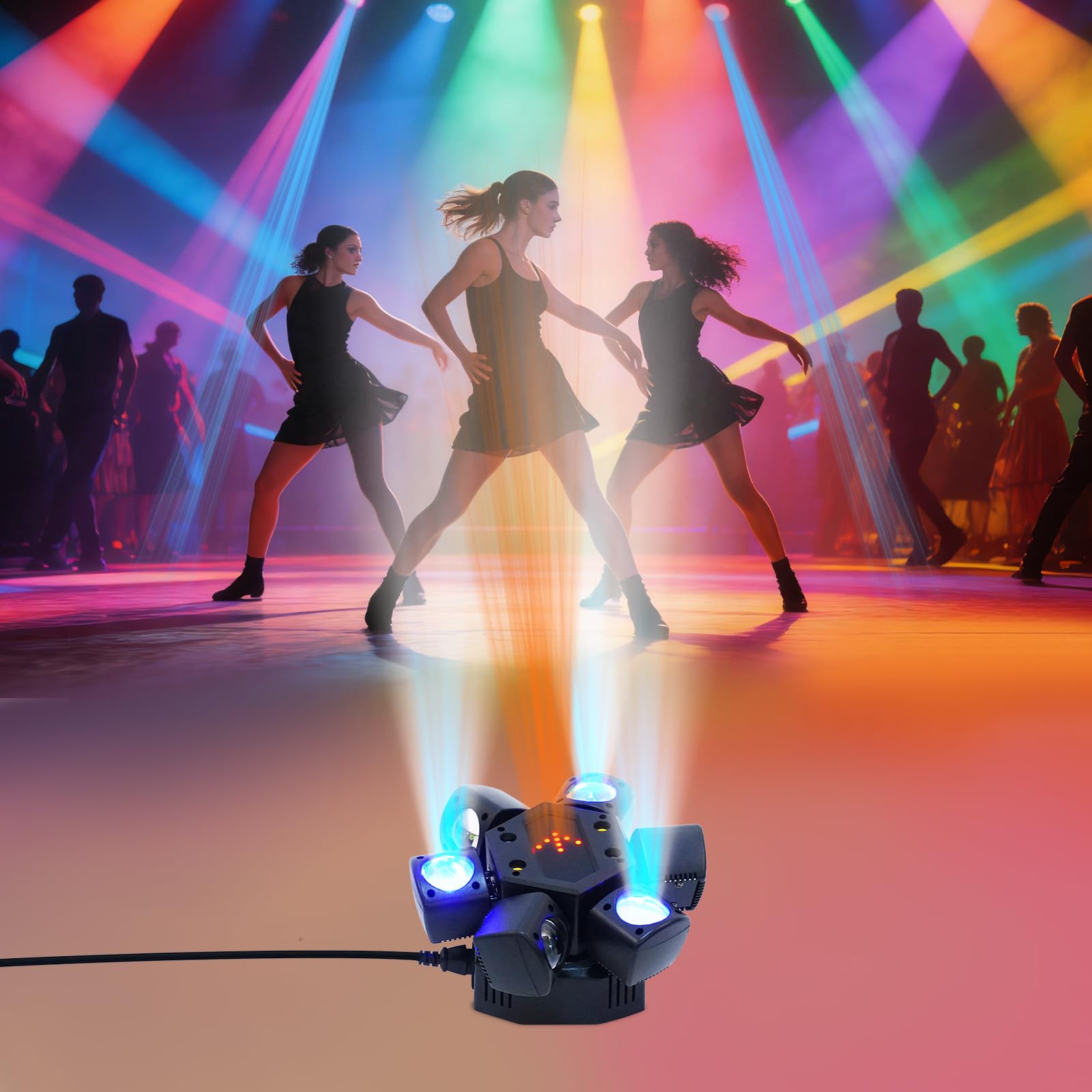 Moving Head - Foco de escenario (80 W, DMX, 6 brazos, IP20)