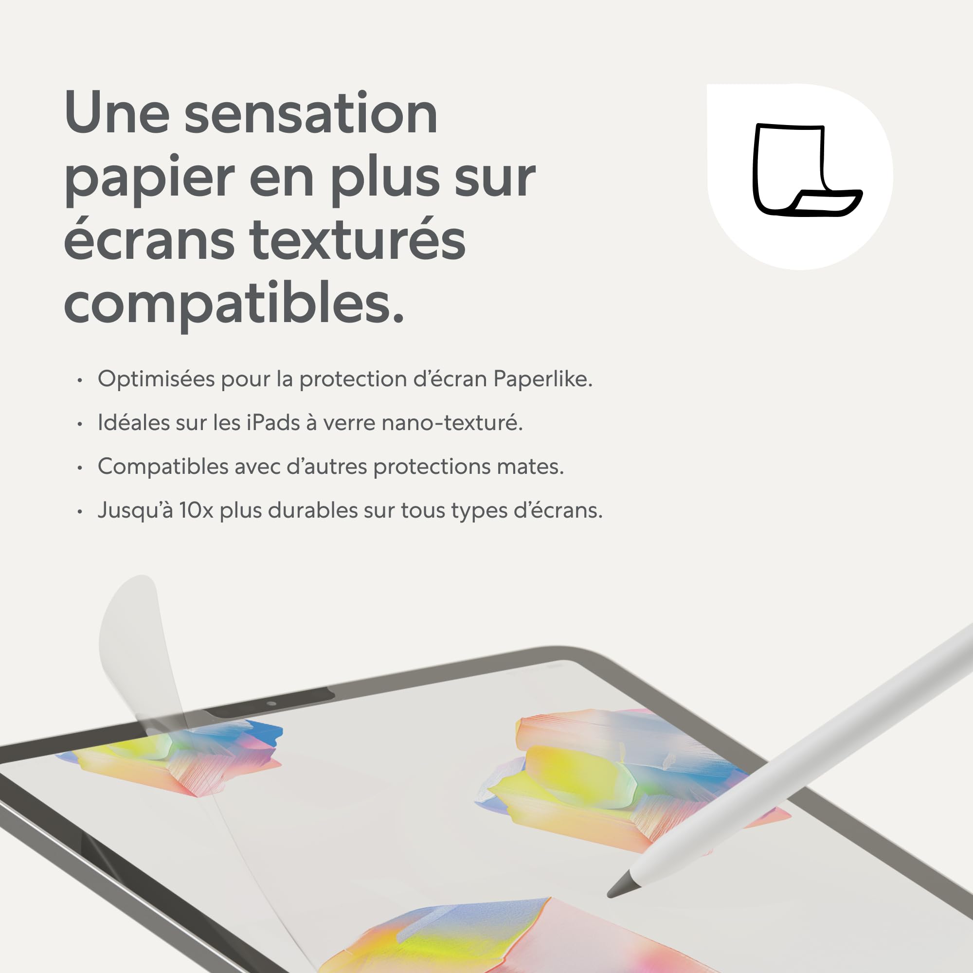 Paperlike® Pencil Tips (x4) pour Apple Pencil 1re/2e gén., USB-C & Pro – 10x Plus durables, avec contrôle Subtil sur la Protection d’écran Effet Papier