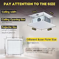 Vista 4 de CGOLDENWALL Proyector eléctrico oculto de 118 pulgadas, soporte para proyector motorizado, carga máxima de 44 libras, placa base personalizable