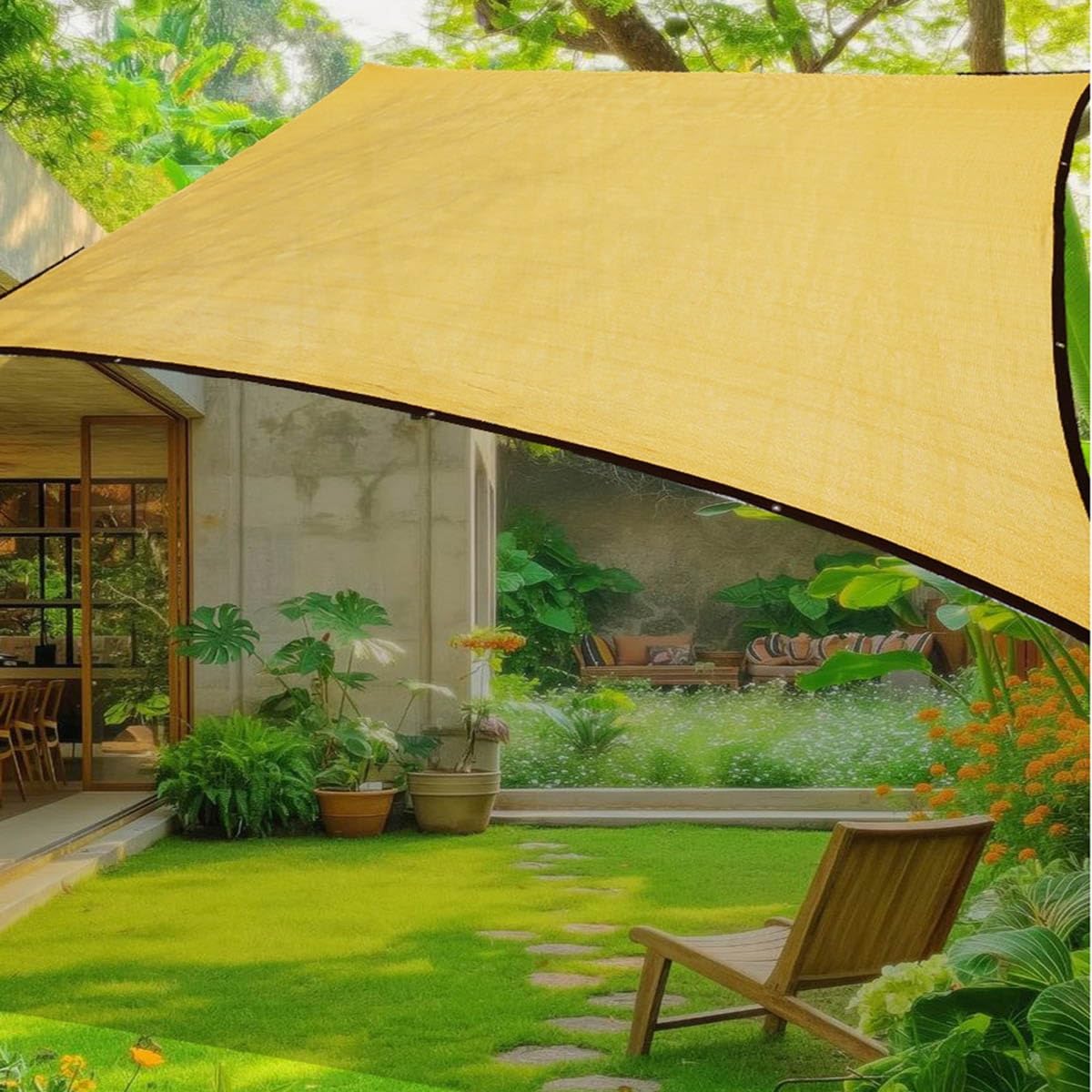Red de Sombreado, 80% de Protección Solar Malla Sombreadora Exterior, Malla Sombreo Tela de Sombra para Jardín Pérgola Invernadero, 1X2m 2x6m 5x9m 3x5m 3x9m 4x8m 4x7m 6x9m, Beige(6mx9m)
