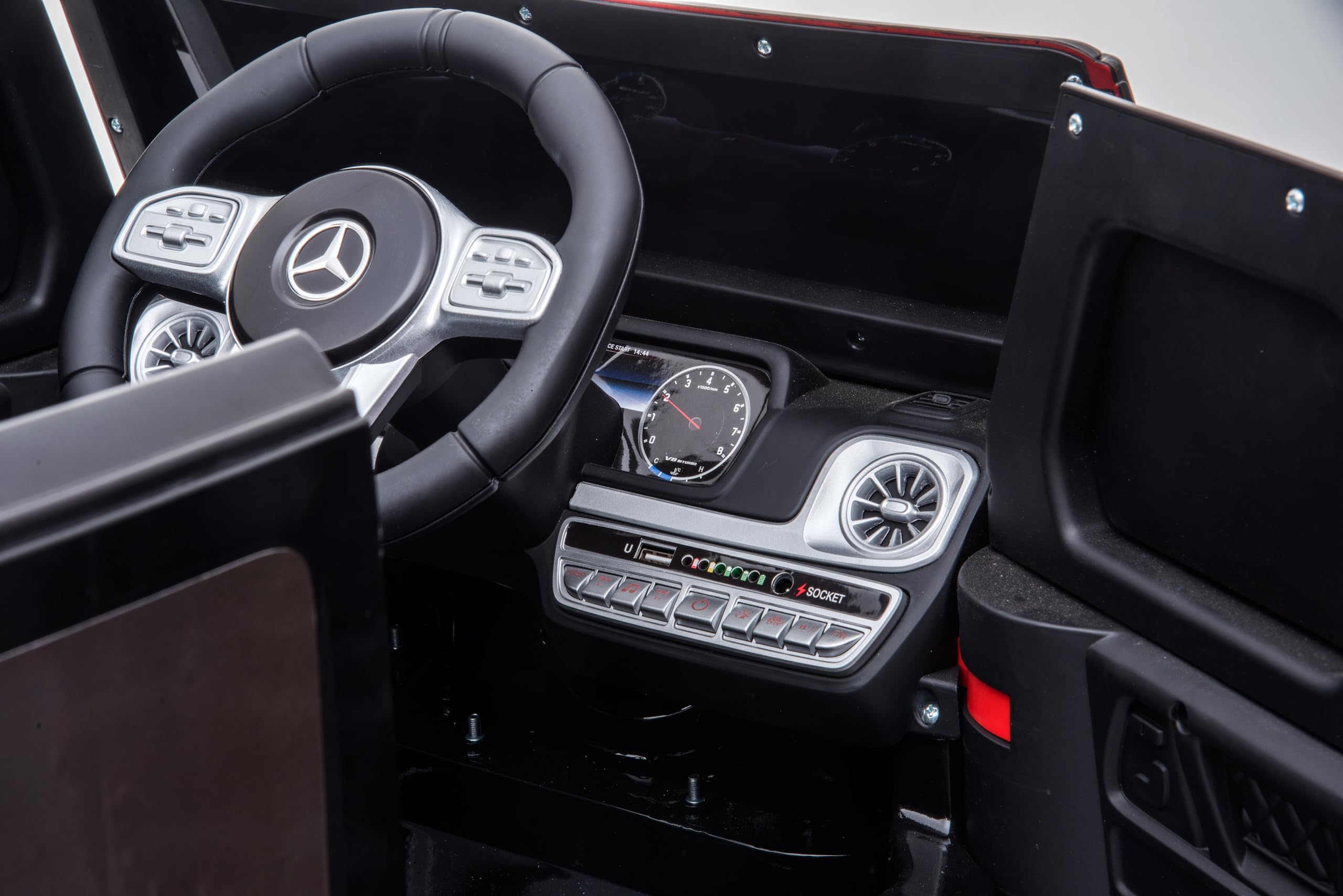 Mercedes G Classe 2025 Auto elettrica Bambini, Nero, Batteria Litio, veicoli elettrici 3-5 Anni, telecomando 2,4 GHz, MP3/USB/Bluetooth, Sospensione