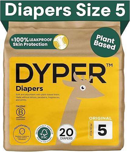 DYPER - Pañales para bebé, tela hipoalergénica, protección alternativa para el día y durante la noche - Fabricado con ingredientes a base de