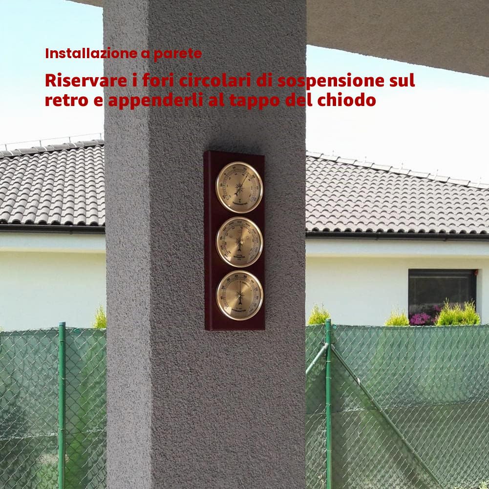 JINYISI barometro, termometro, igrometro, barometri per la casa, barometri strumenti meteorologici, stazione meteorologica analogica a parete