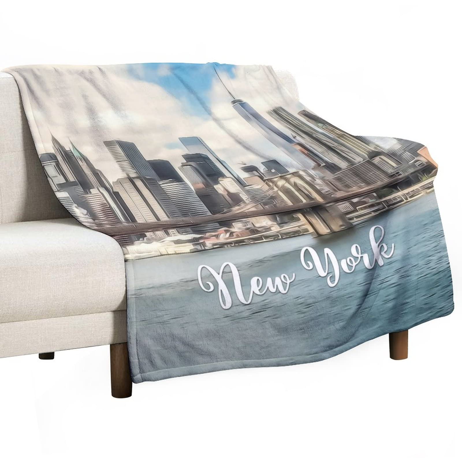 Couverture New York cityscape contre les nuits froides, couvre-lit polaire chaud et doux