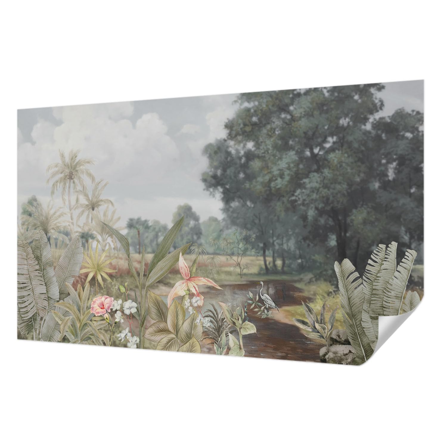 Papier peint panoramique 416x254 cm auto-adhésif paysage exotique Tulup