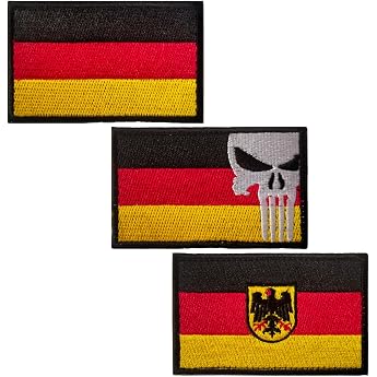 Pack of 3 Germany Patch Germany Patch German Flag Patches Embroidered Badge with German Appliqu s for Clothing Bags Uniform German Army Military Tactical